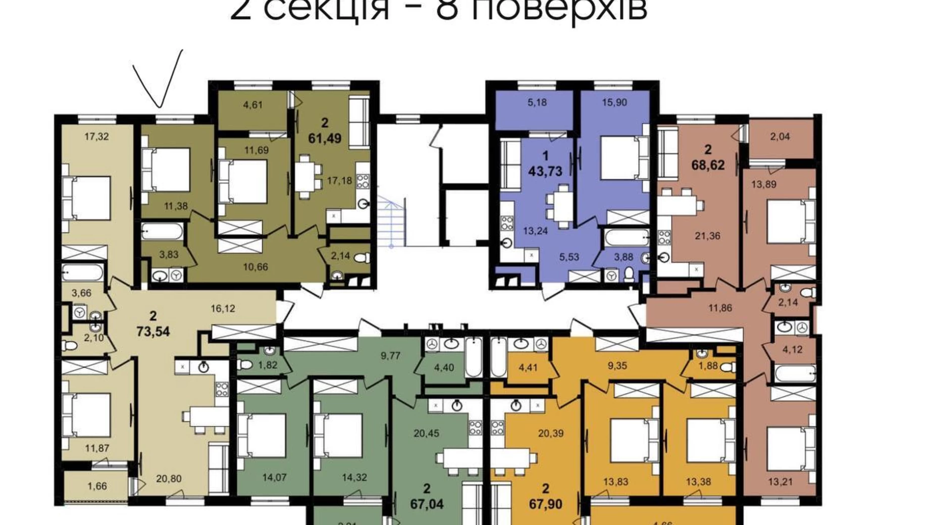 Продається 2-кімнатна квартира 62 кв. м у Львові