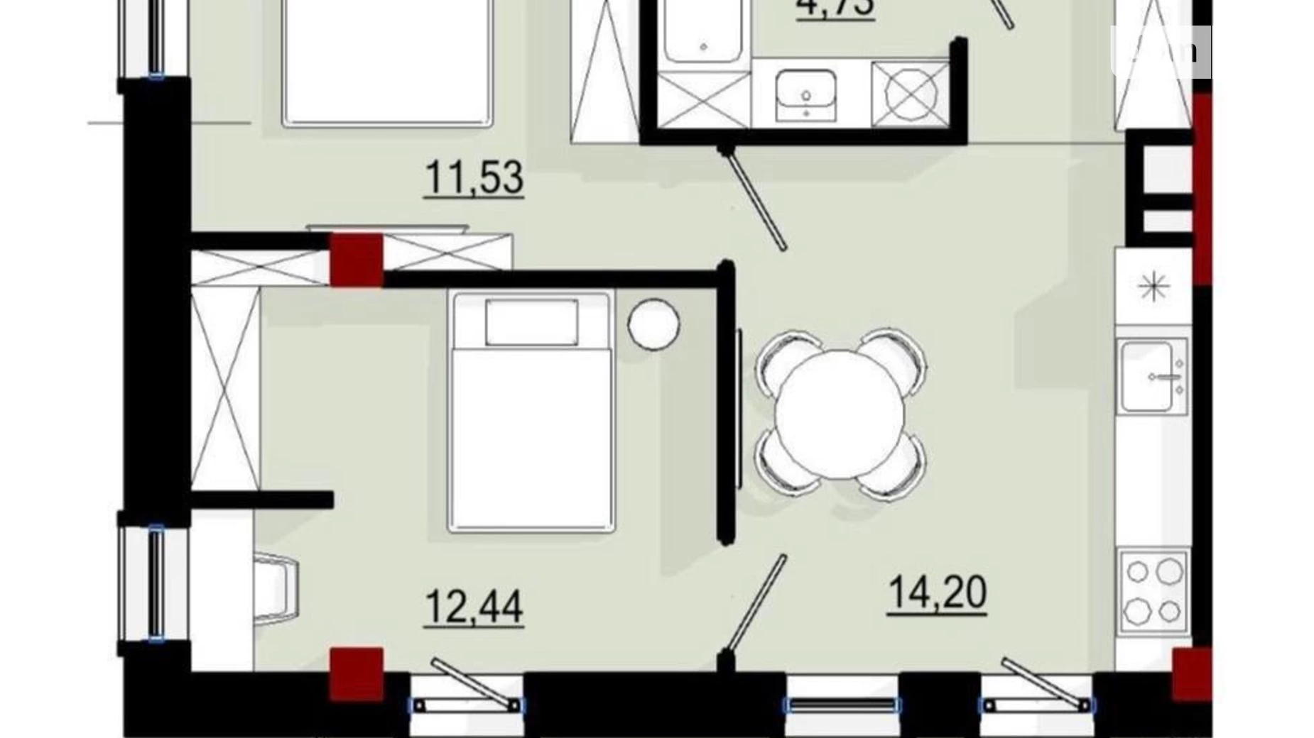 Продается 2-комнатная квартира 49 кв. м в Одессе - фото 2