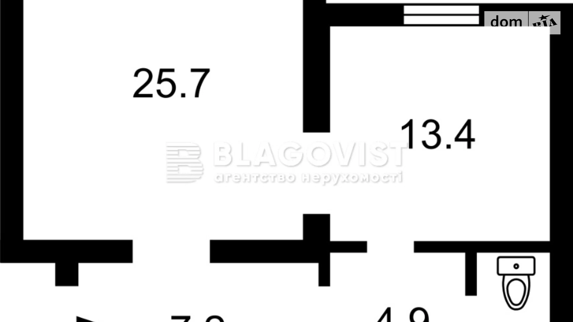 Продается 2-комнатная квартира 53.7 кв. м в Киеве, ул. Липская, 12/5