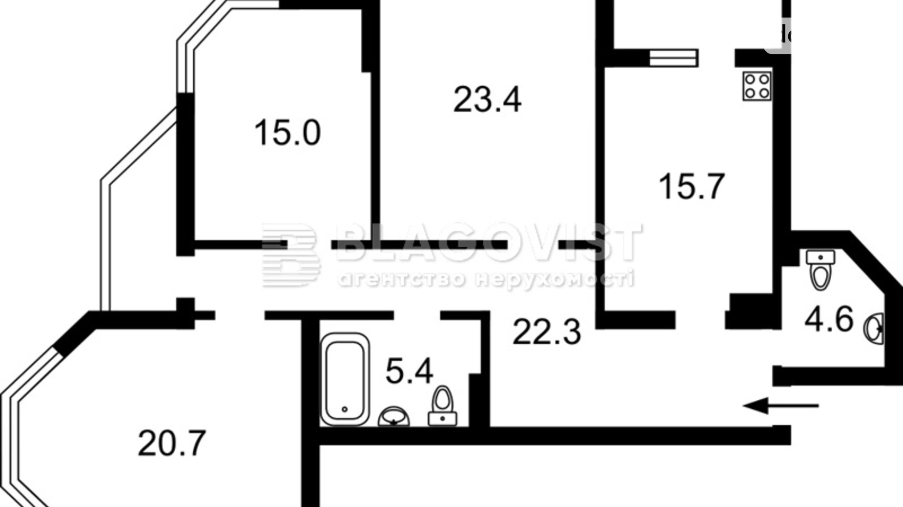 Продается 3-комнатная квартира 112.5 кв. м в Киеве, ул. Перемышльская(Краснопольская), 2Г - фото 5