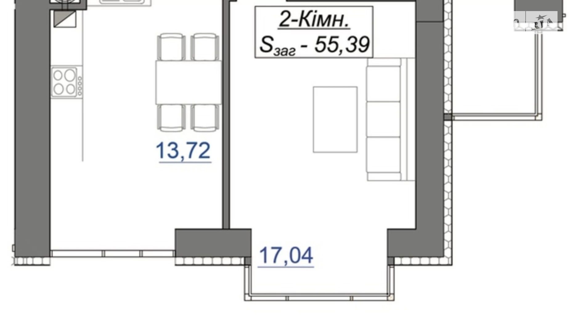 Продается 2-комнатная квартира 55.33 кв. м в Волчинце, пер. Ключный - фото 3