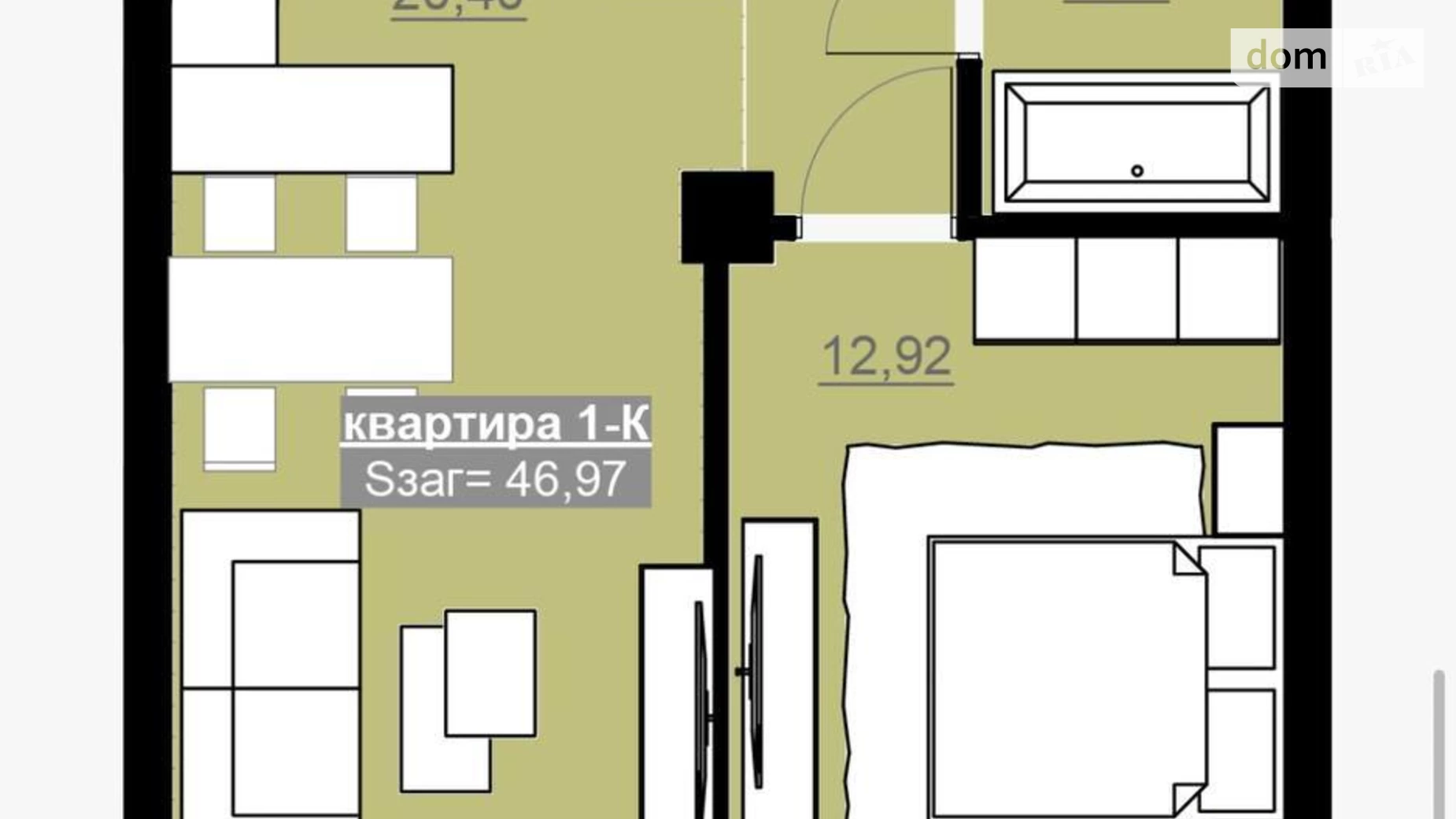 Продается 1-комнатная квартира 47 кв. м в Ивано-Франковске - фото 2