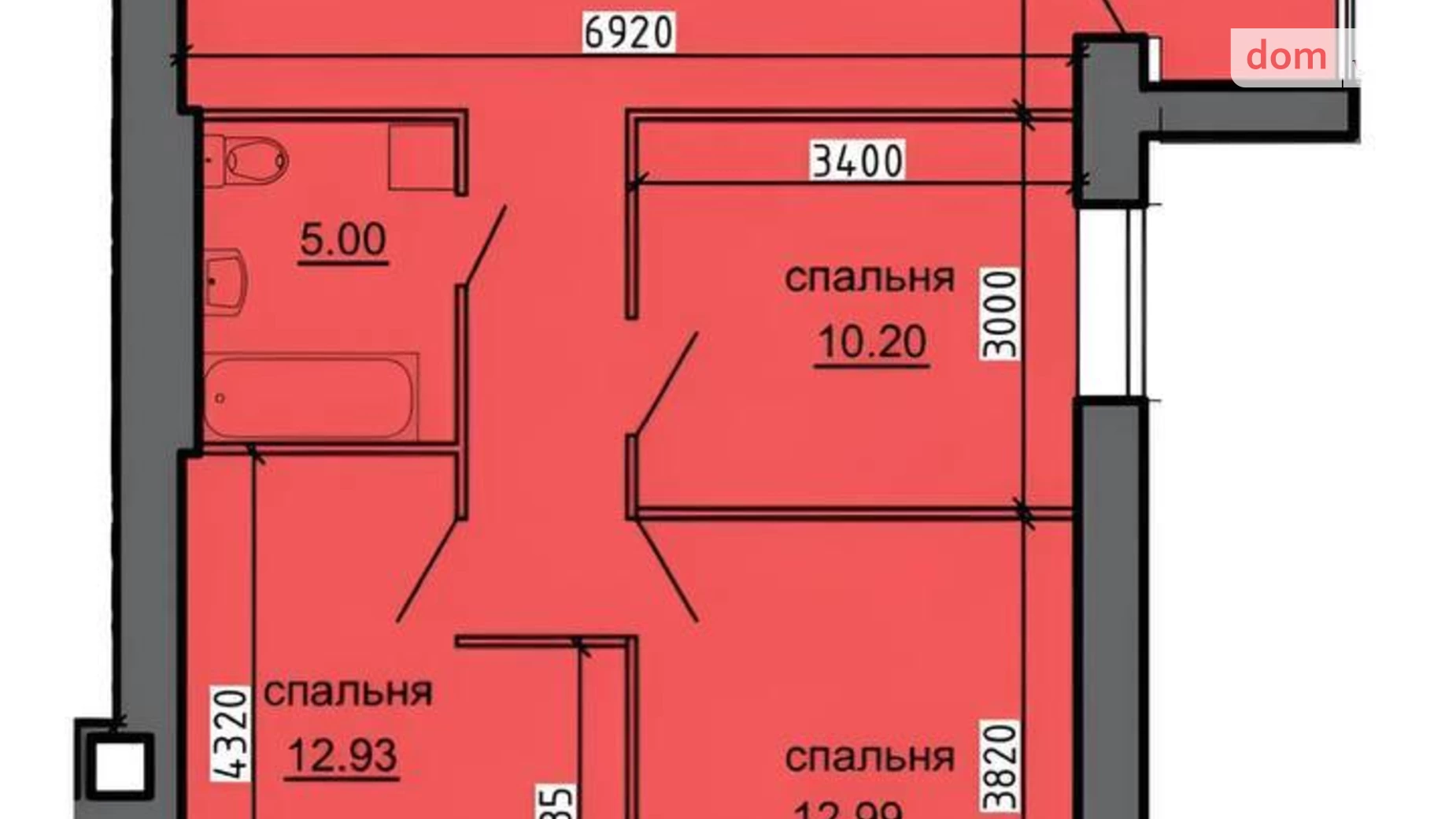 Продається 3-кімнатна квартира 73.28 кв. м у Байківці