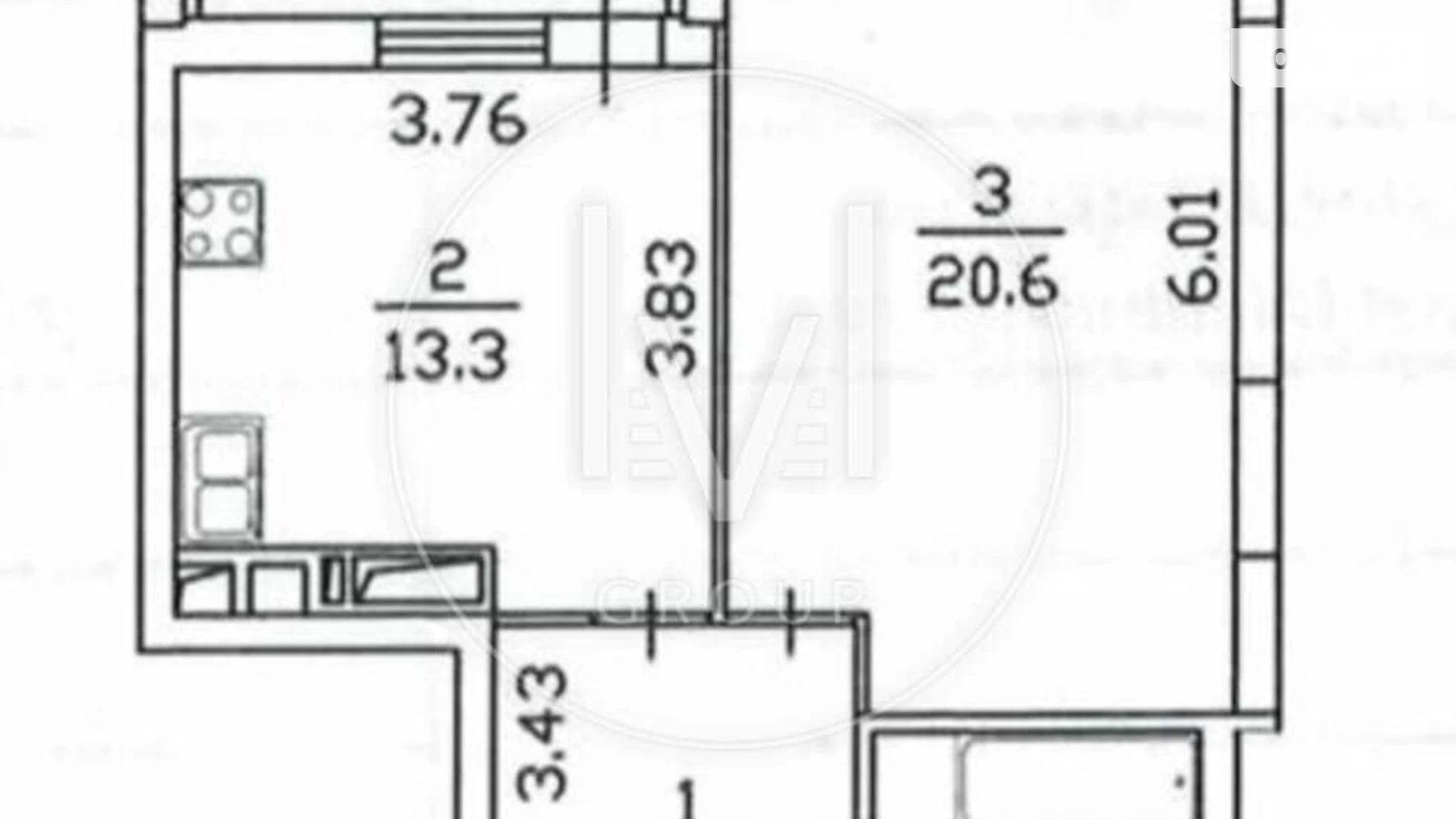 Продается 1-комнатная квартира 51.3 кв. м в Киеве, ул. Воскресенская, 12Б - фото 3