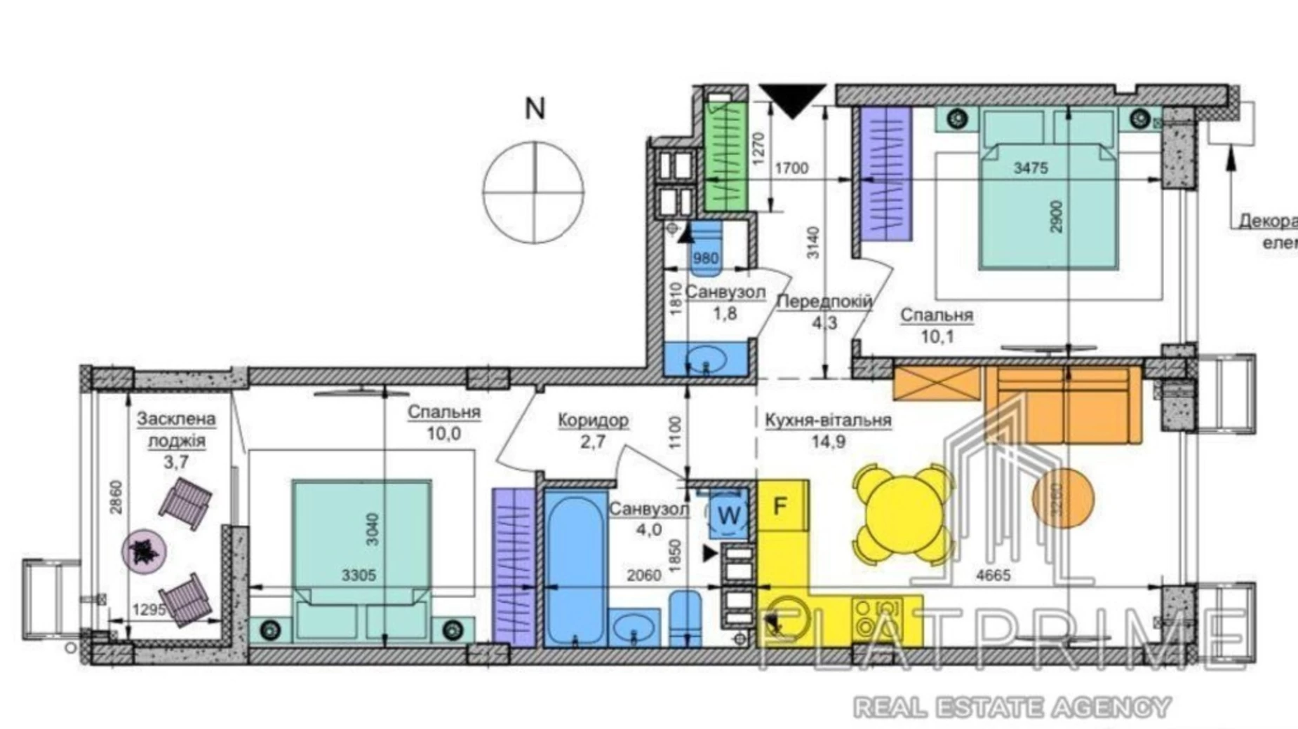 Продается 2-комнатная квартира 53 кв. м в Киеве, бул. Тадея Рыльского, 4 - фото 2