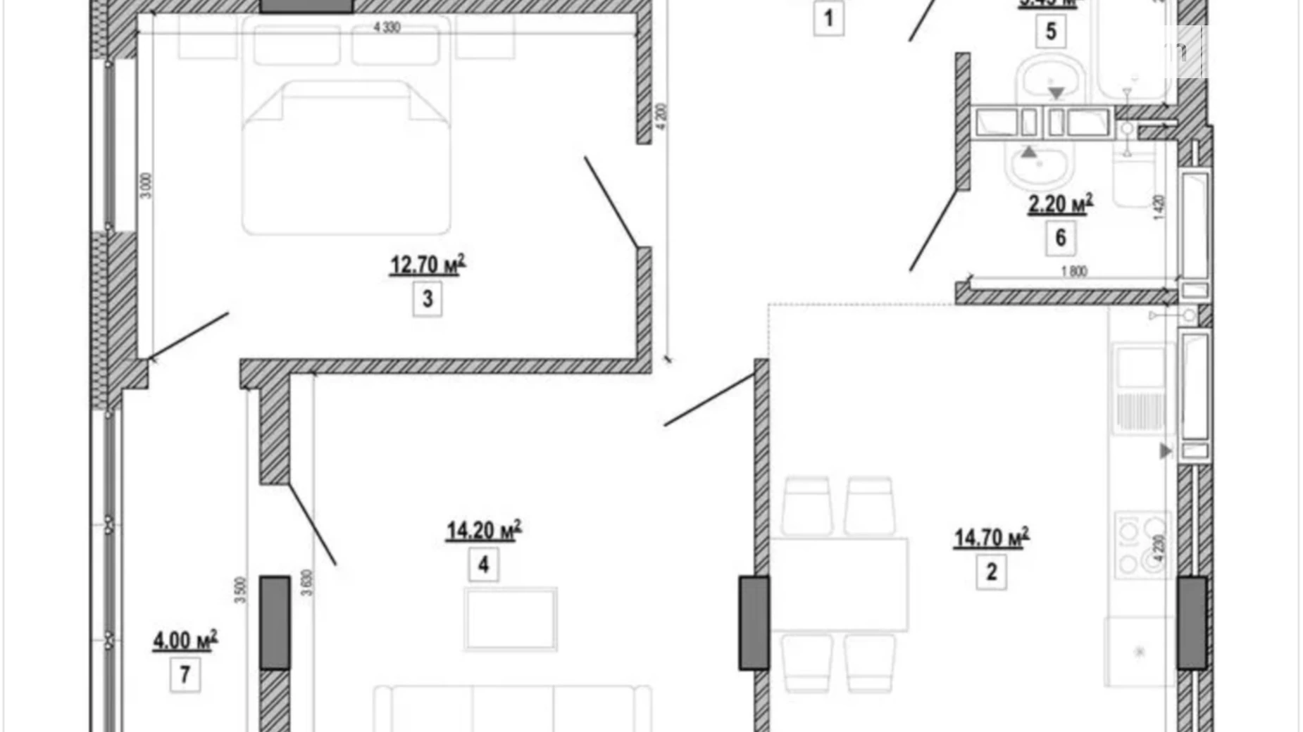 Продается 2-комнатная квартира 62 кв. м в Киеве, ул. Ростиславська(Маршала Рыбалко), 5А - фото 2