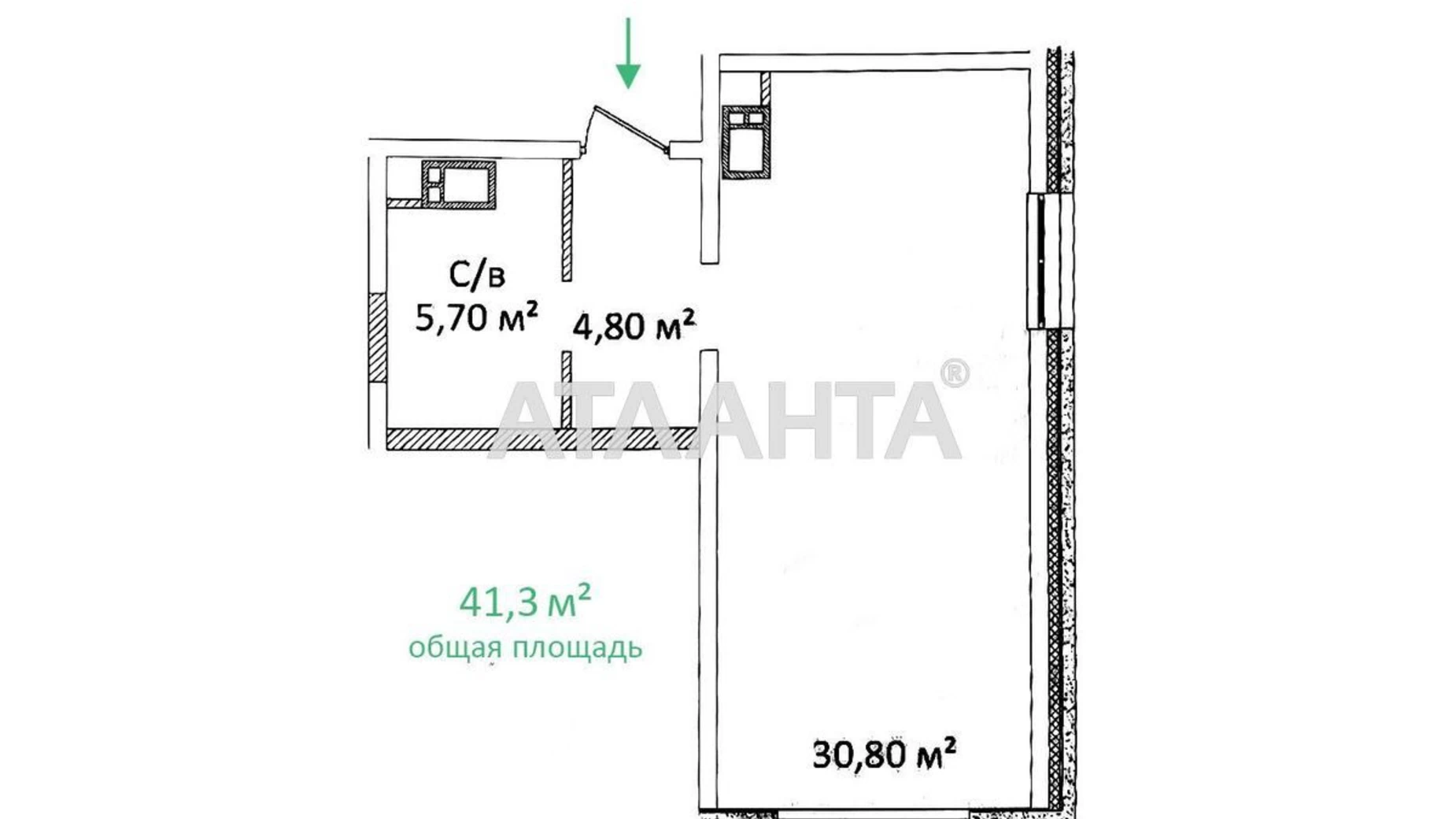 Продается 1-комнатная квартира 41.3 кв. м в Одессе, ул. Литературная - фото 2