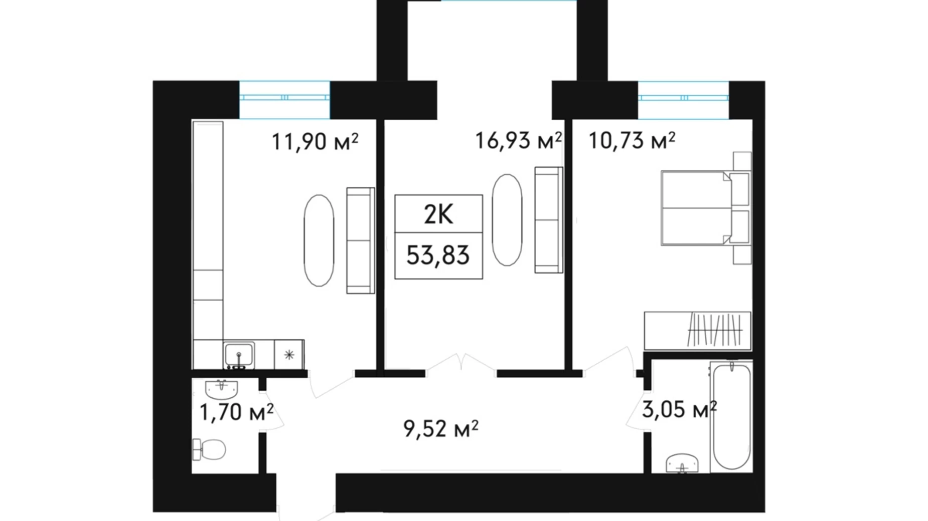 Продается 2-комнатная квартира 53.8 кв. м в Ивано-Франковске, ул. Вовчинецька, 181Б - фото 4