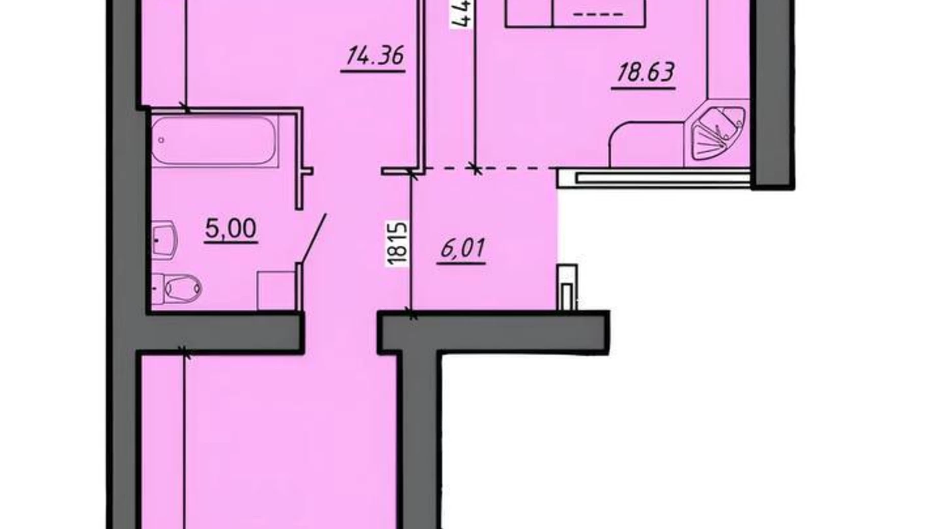 Продается 2-комнатная квартира 64.91 кв. м в Байковцах - фото 2