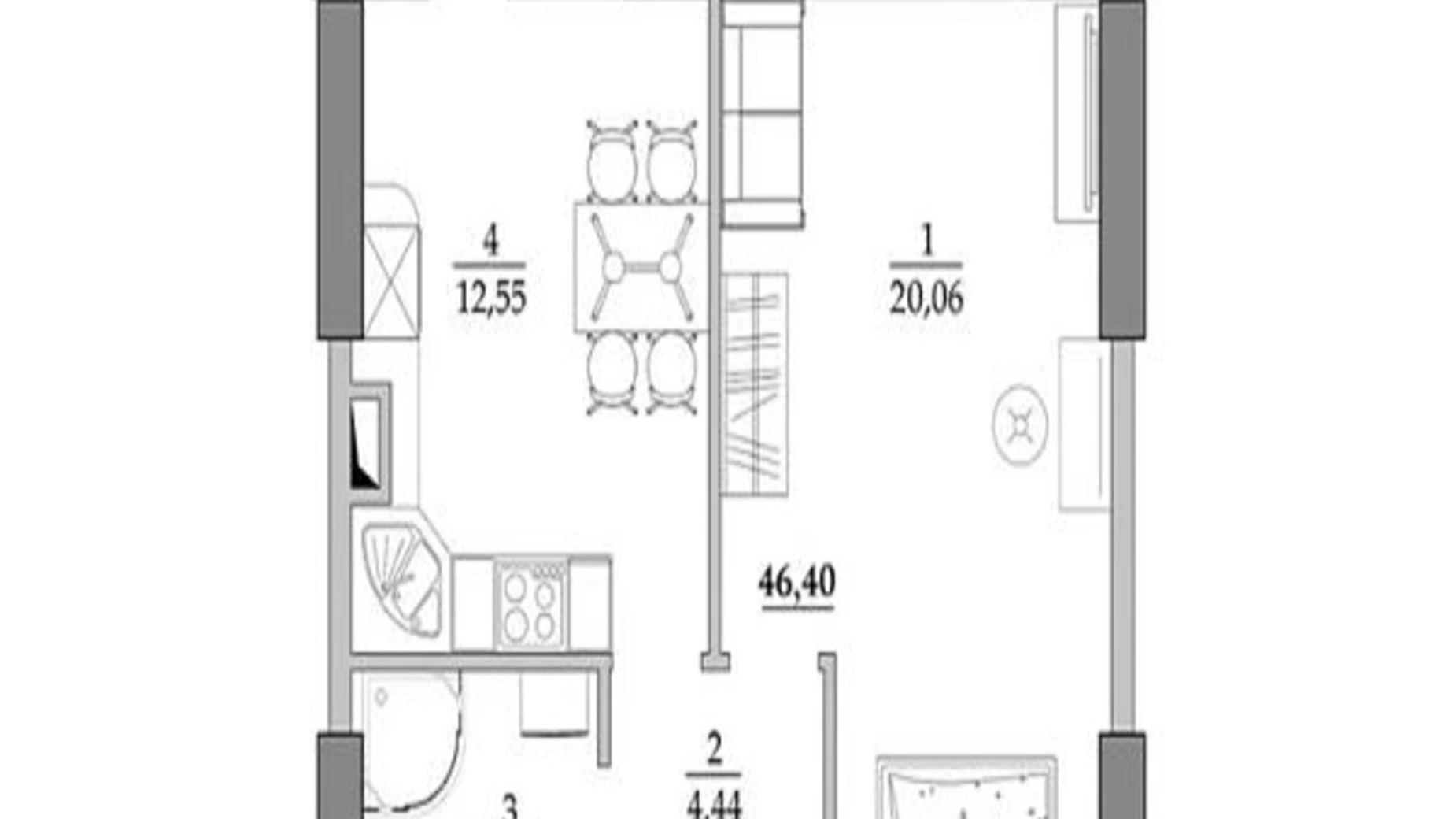 Продается 1-комнатная квартира 48 кв. м в Одессе, пер. Академика Вильямса, 93/1 - фото 3