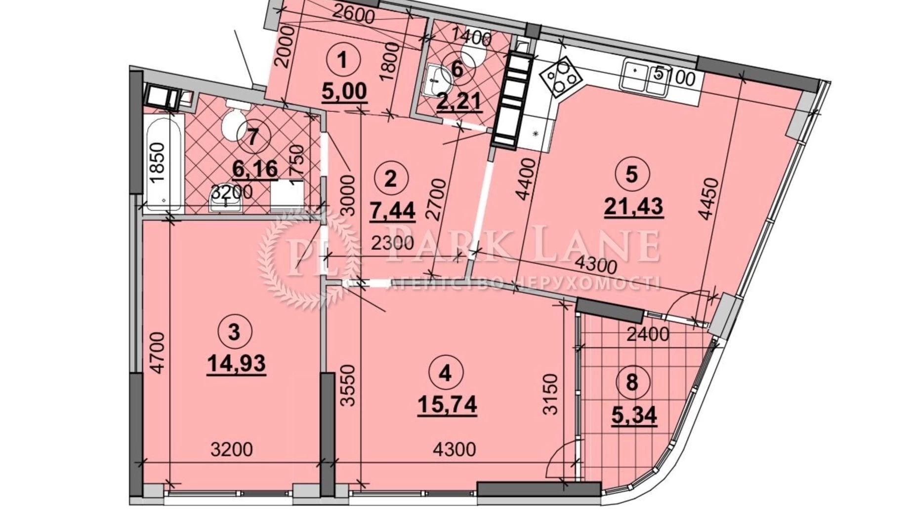 Продается 2-комнатная квартира 79.8 кв. м в Киеве, ул. Причальная, 14