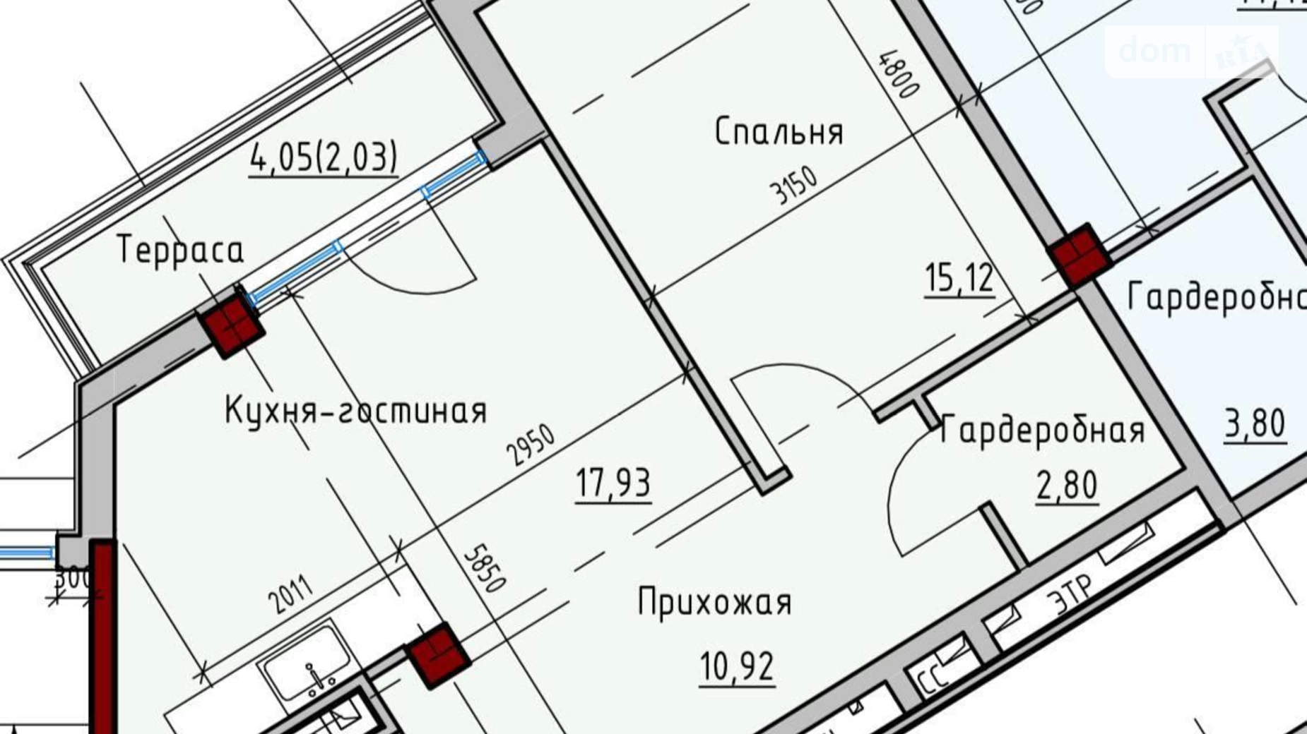 Продається 1-кімнатна квартира 53.3 кв. м у Одесі, вул. Софіївська, 1 - фото 2