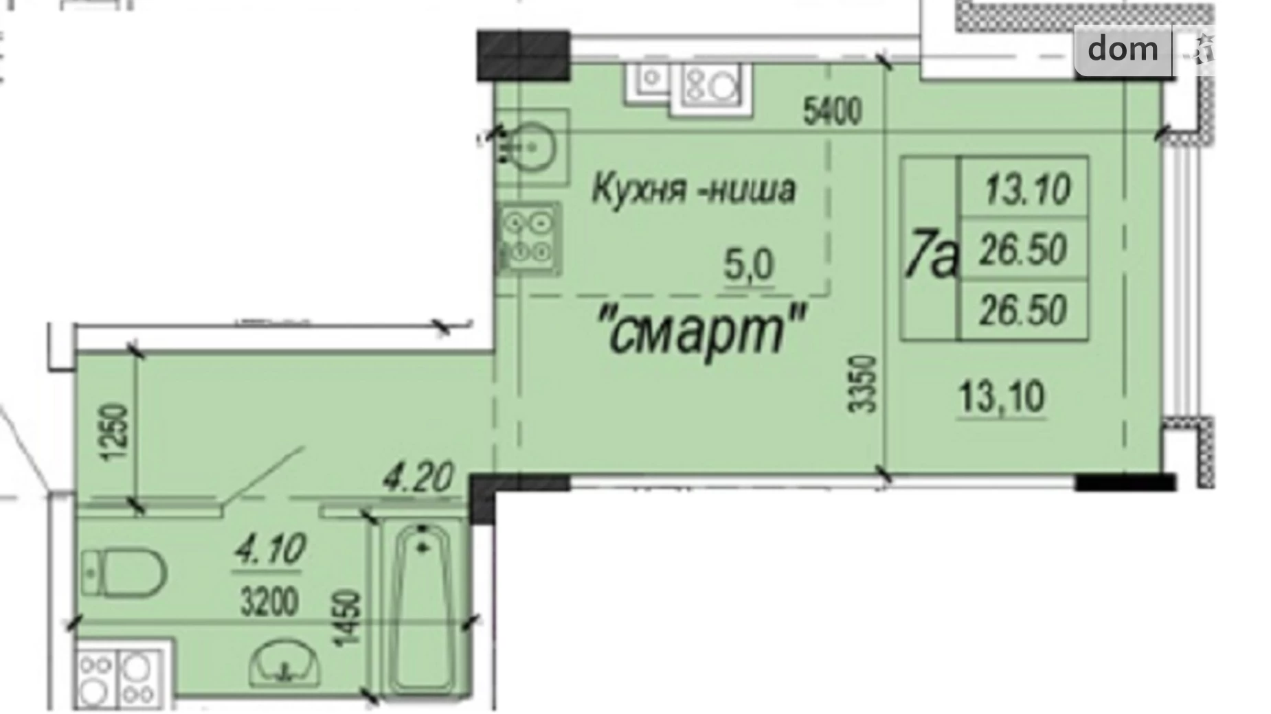 Продается 1-комнатная квартира 26.5 кв. м в Одессе, ул. Школьная, 43