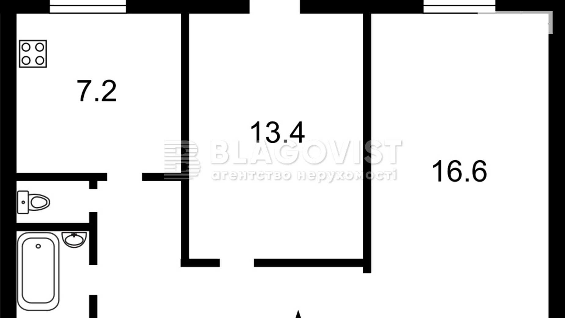 Продается 2-комнатная квартира 50 кв. м в Киеве, бул. Ярослава Гашека, 16 - фото 2