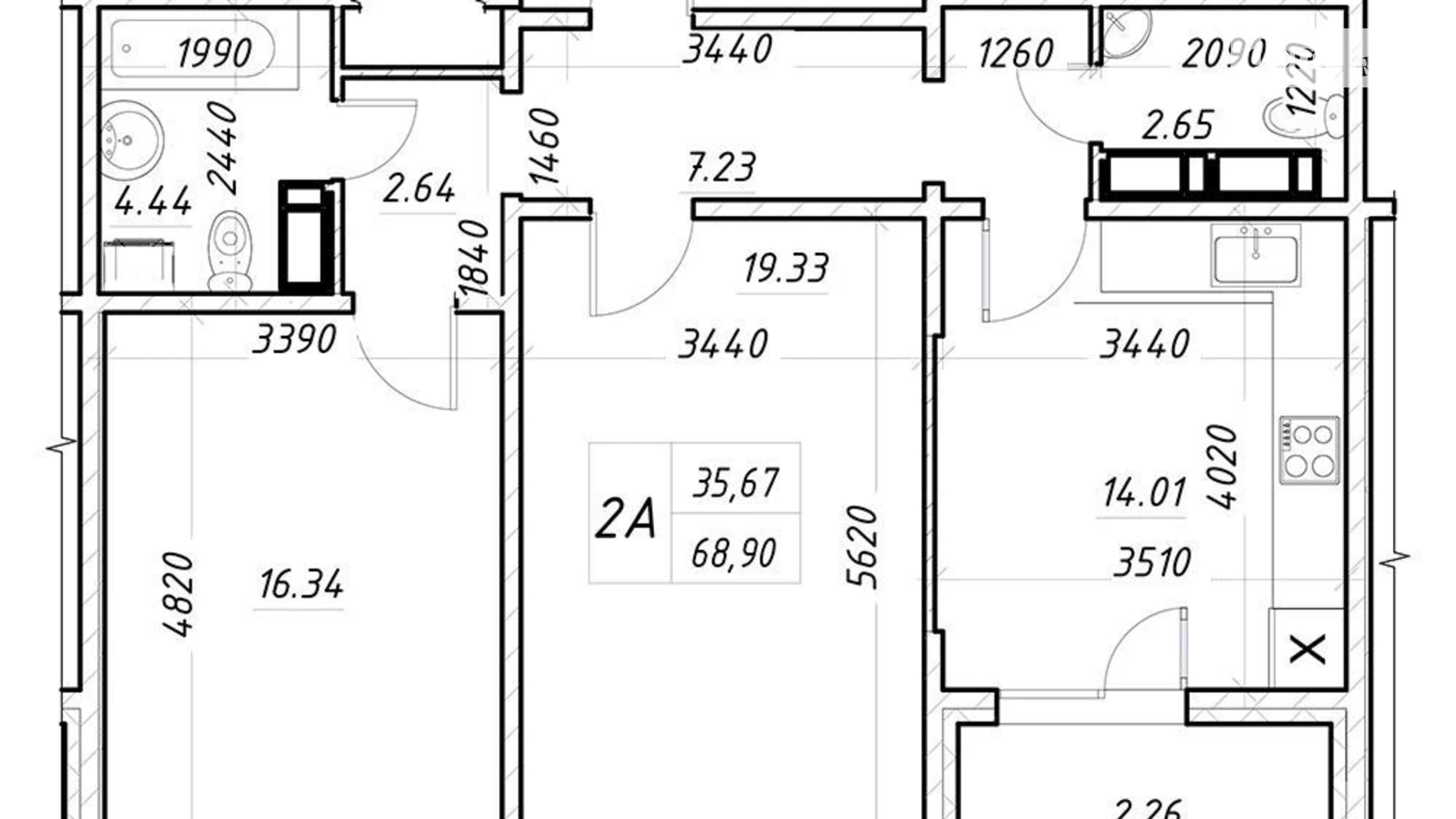 Продается 2-комнатная квартира 69 кв. м в Киеве, ул. Коноплянская - фото 2