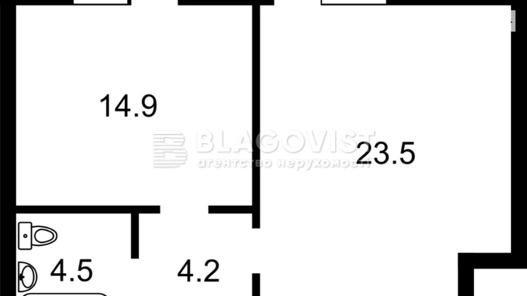 Продается 1-комнатная квартира 53 кв. м в Киеве, бул. Леси Украинки, 7В - фото 2