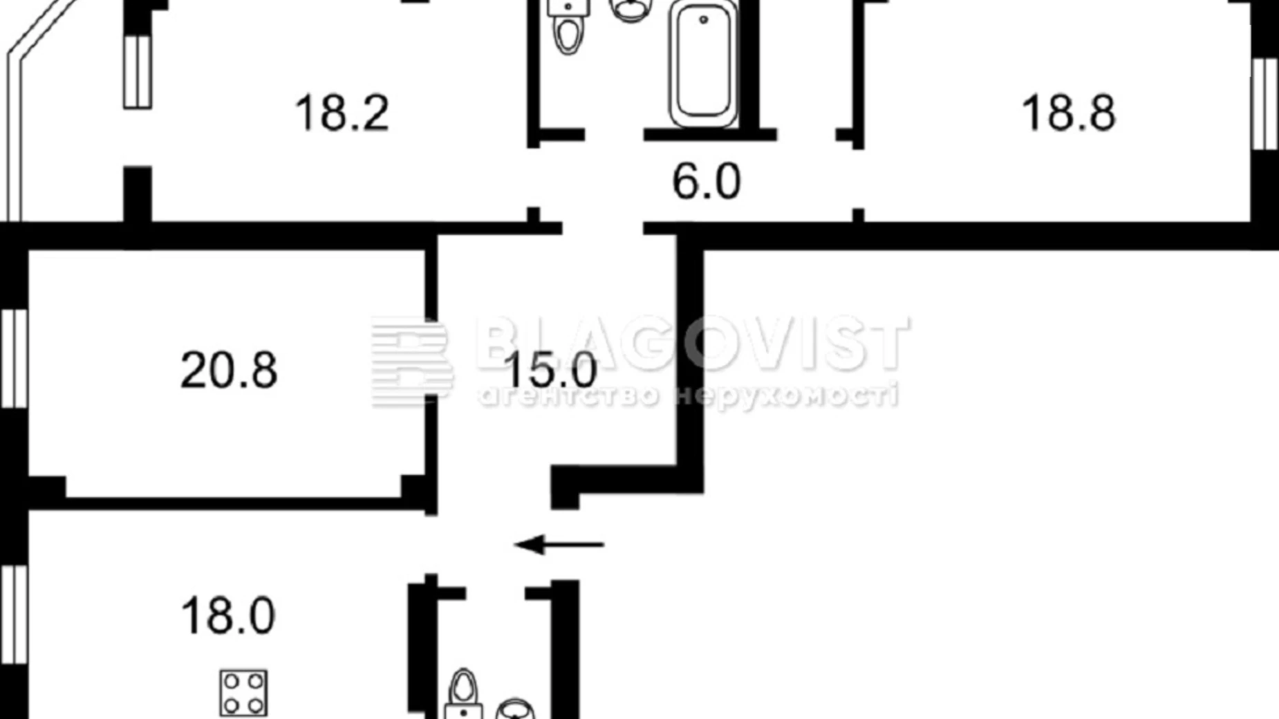 Продається 3-кімнатна квартира 112 кв. м у Києві, вул. Дмитрівська, 75 - фото 2