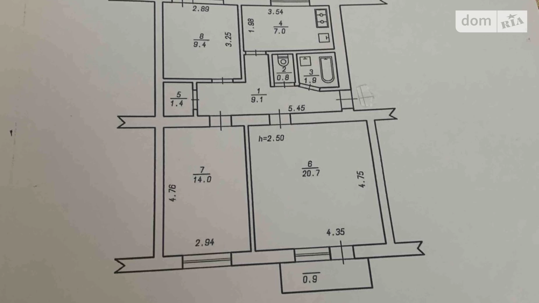 Продается 3-комнатная квартира 66.1 кв. м в Хмельницком, ул. Владимирская, 110 - фото 2