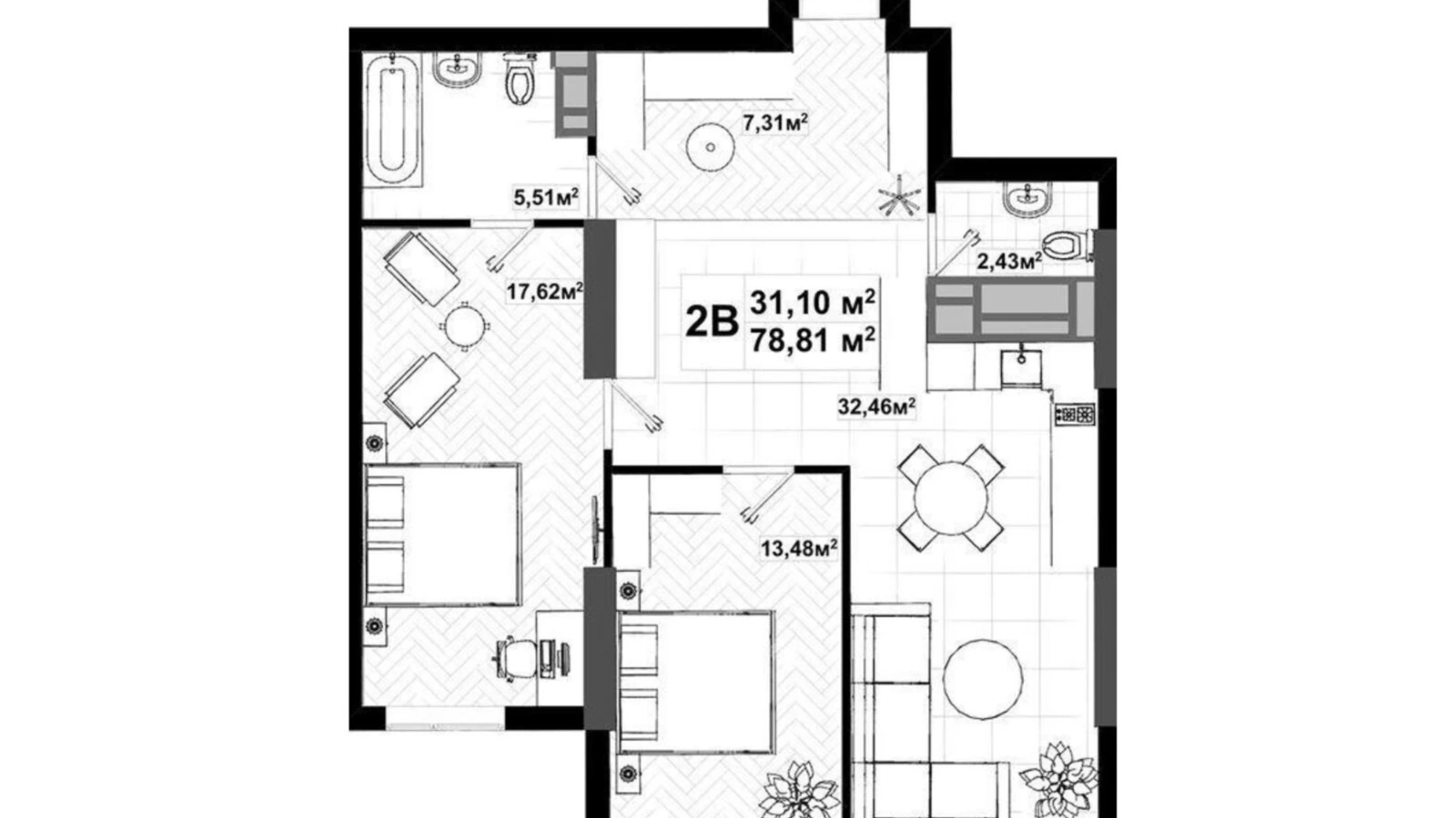 Продается 2-комнатная квартира 78.4 кв. м в Киеве, ул. Елены Телиги, 25 - фото 4