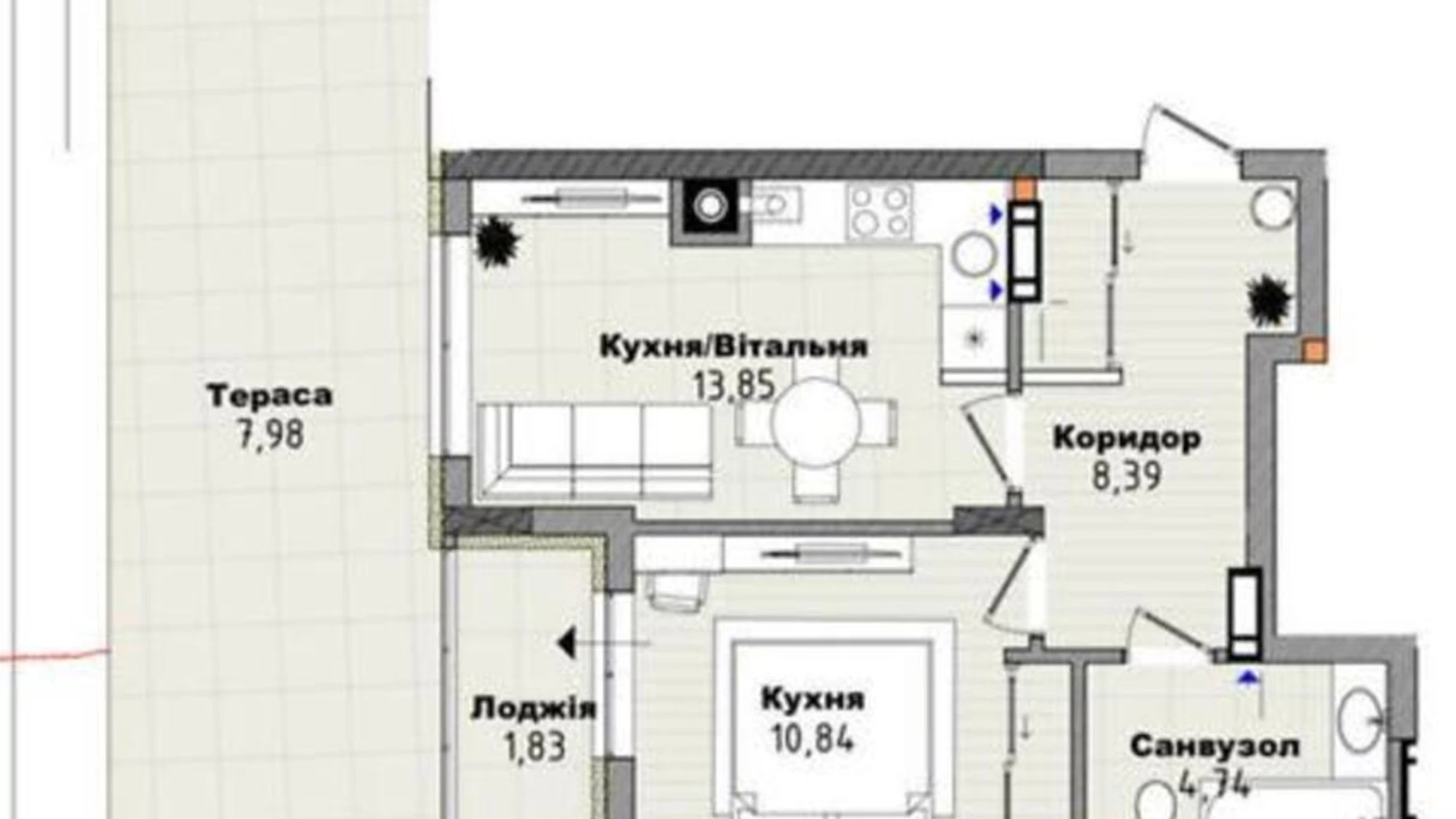 Продається 1-кімнатна квартира 40 кв. м у Сокільниках, вул. Лесі Українки, 21 - фото 5