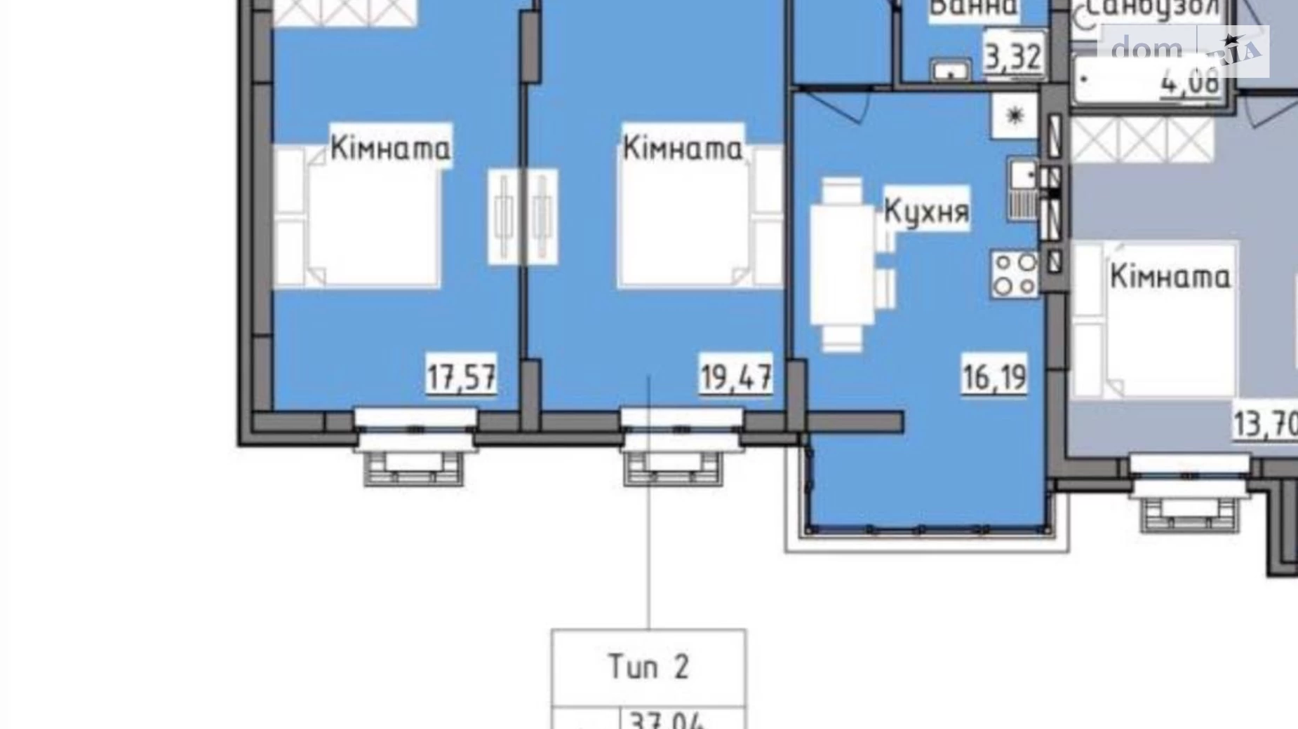 Продается 2-комнатная квартира 77 кв. м в Львове, ул. Роксоляны, 151 - фото 2