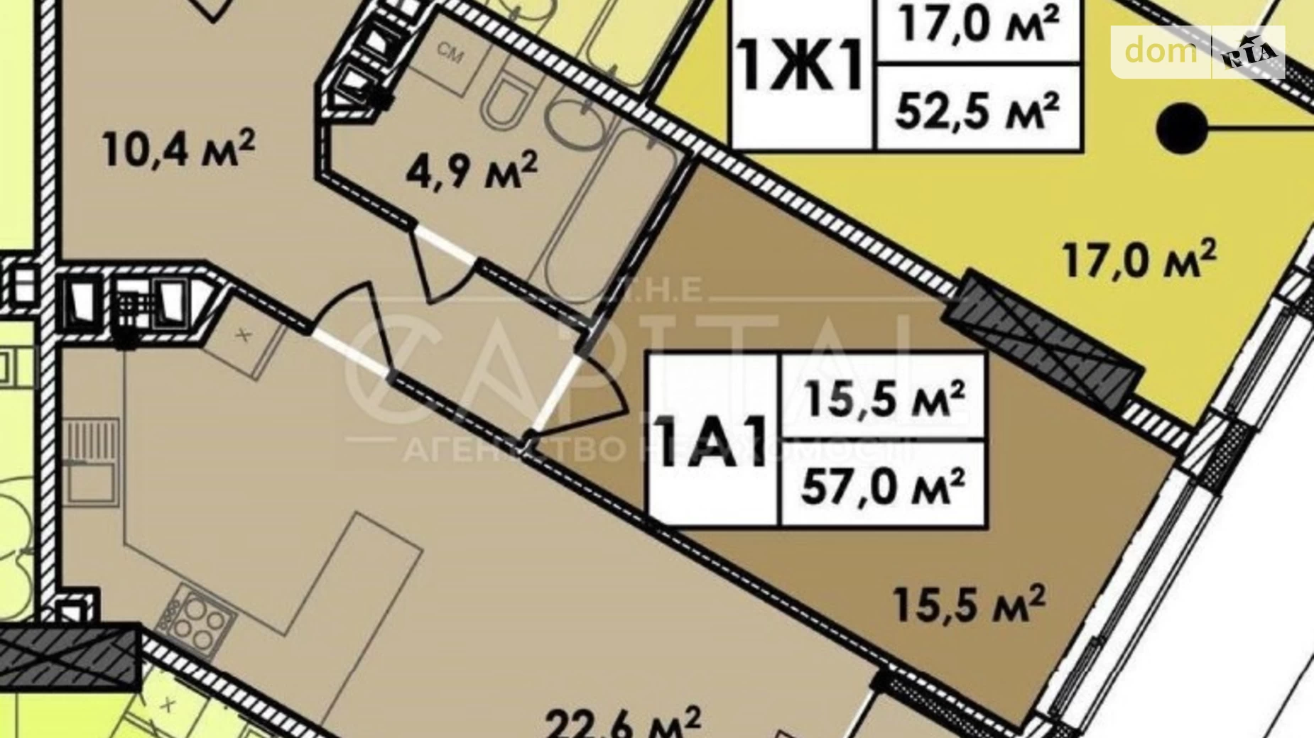 Продается 1-комнатная квартира 57 кв. м в Киеве, просп. Берестейский(Победы), 11Б - фото 3