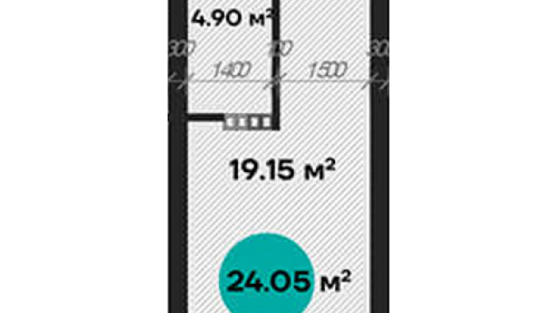 Продається 1-кімнатна квартира 24.05 кв. м у Полтаві - фото 2