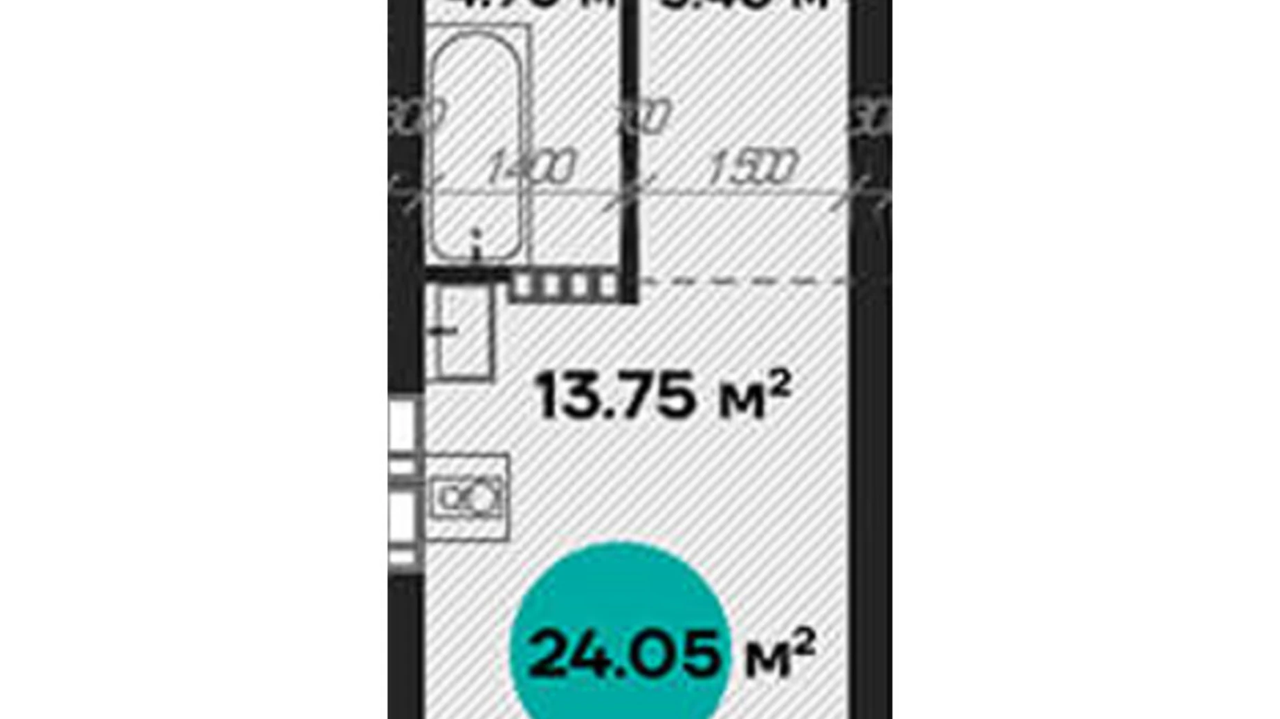 Продается 1-комнатная квартира 24.05 кв. м в Полтаве, ул. Шевченко, 58А - фото 2
