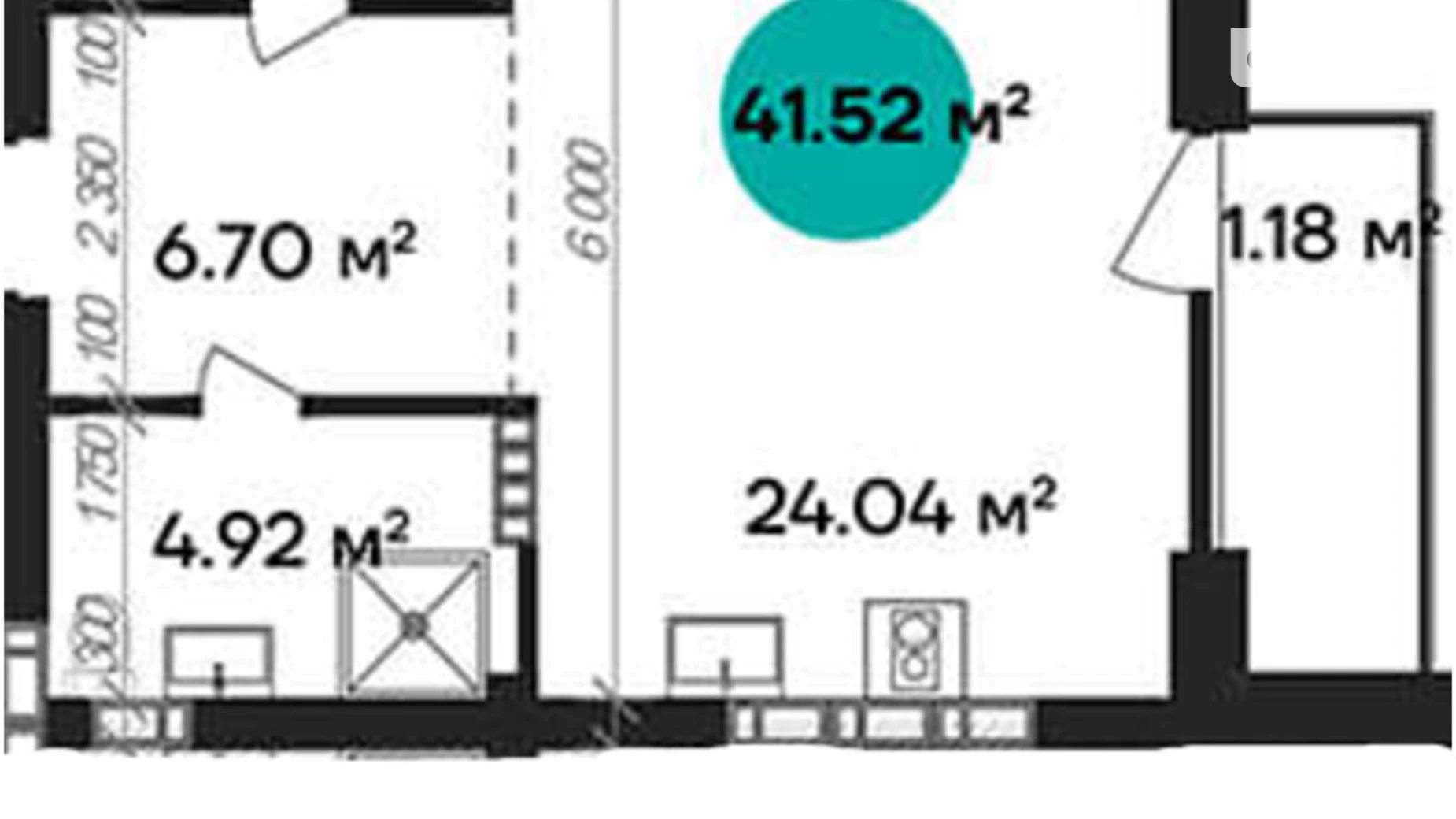 Продается 1-комнатная квартира 41.52 кв. м в Полтаве, ул. Шевченко, 58А - фото 2