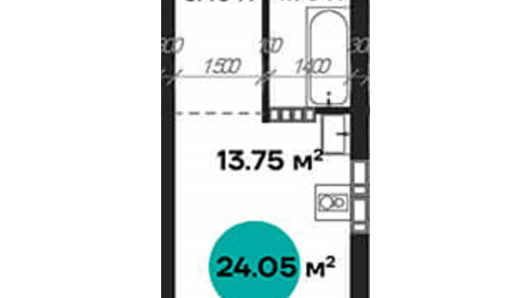 Продается 1-комнатная квартира 24.05 кв. м в Полтаве, ул. Шевченко, 58А - фото 2