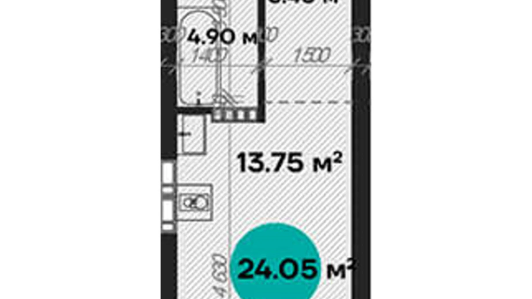 Продается 1-комнатная квартира 24.05 кв. м в Полтаве, ул. Шевченко, 58А - фото 2