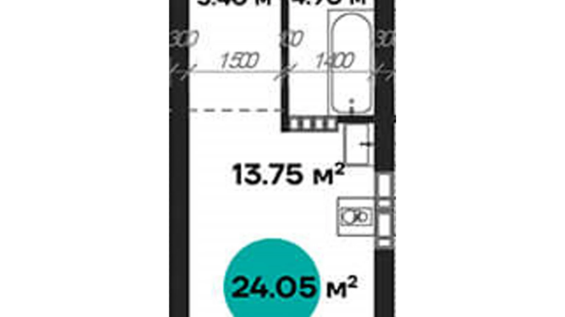 Продается 1-комнатная квартира 24.05 кв. м в Полтаве, ул. Шевченко, 58А - фото 2
