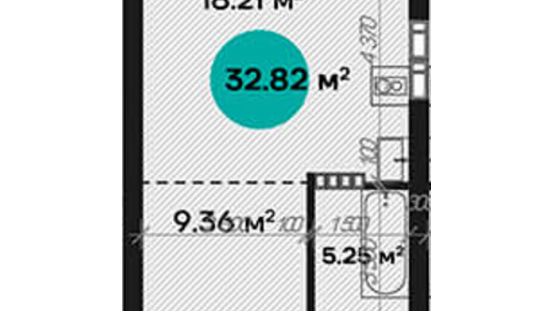 Продается 1-комнатная квартира 32.82 кв. м в Полтаве, цена: 39384 $ - фото 2