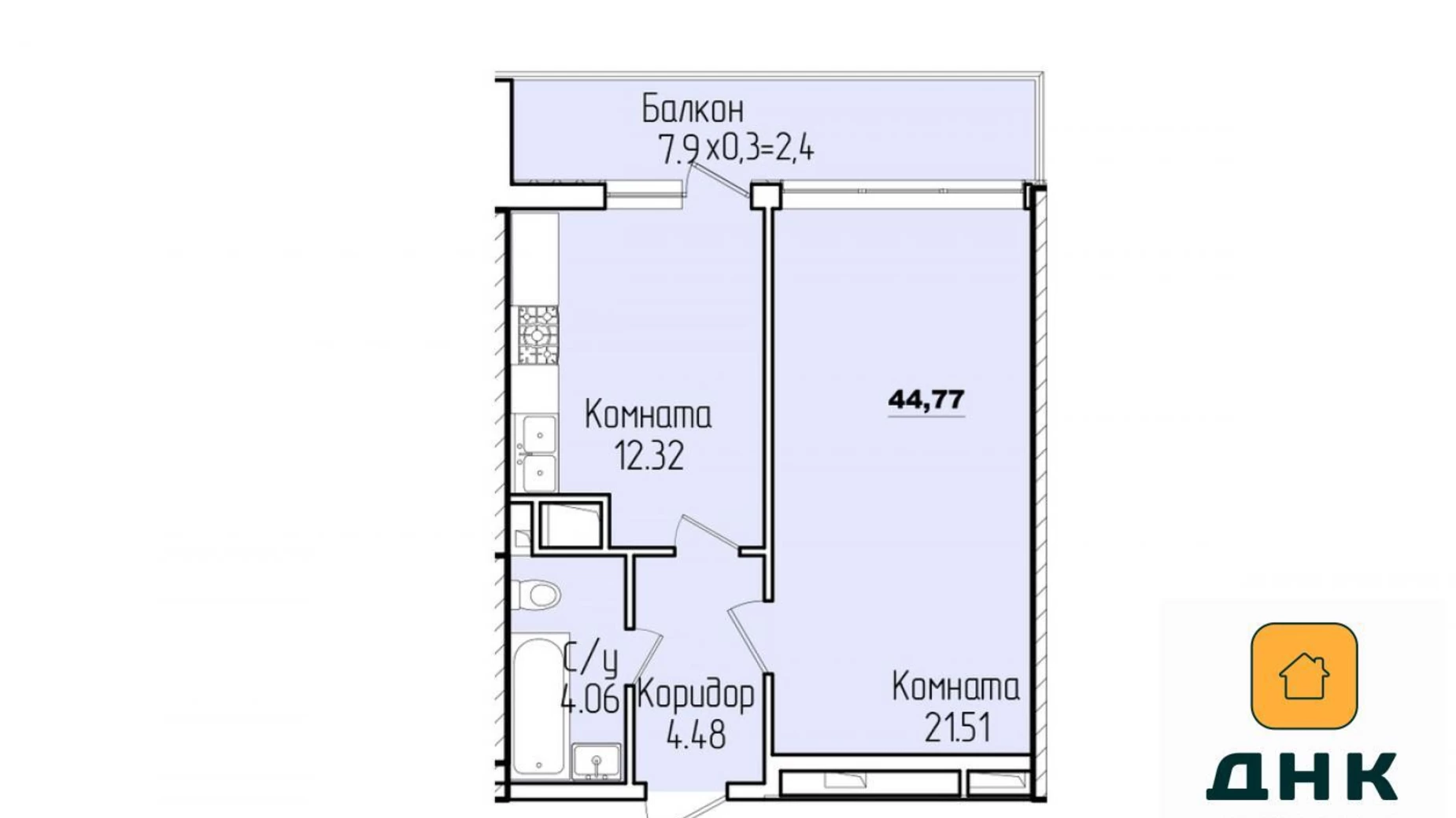 Продается 1-комнатная квартира 44 кв. м в Одессе, ул. Генуэзская, 1 корпус 3 - фото 2