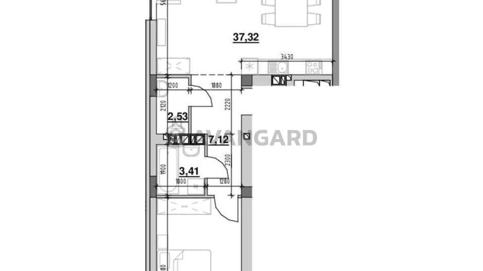 Продается 1-комнатная квартира 68 кв. м в Львове, ул. Рудненская, 8 - фото 2