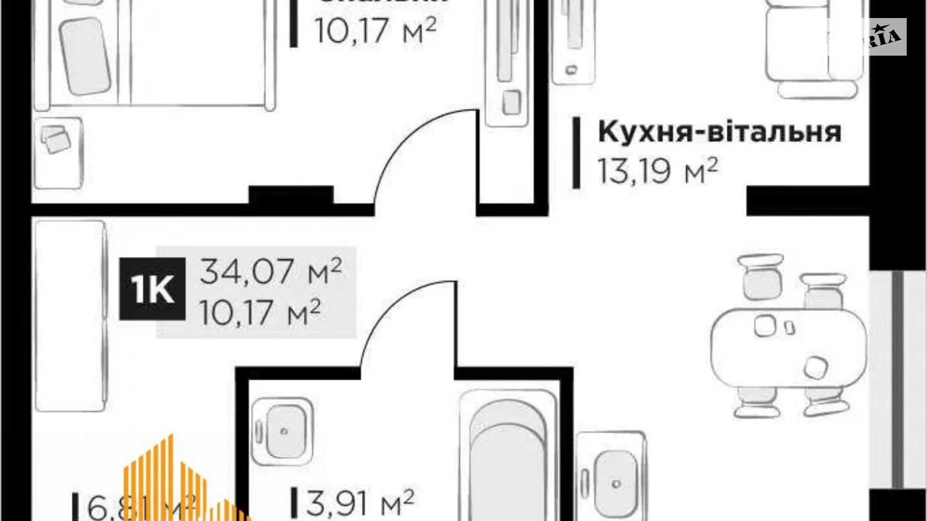 Продається 1-кімнатна квартира 34 кв. м у Львові, вул. Пилипа Орлика - фото 2