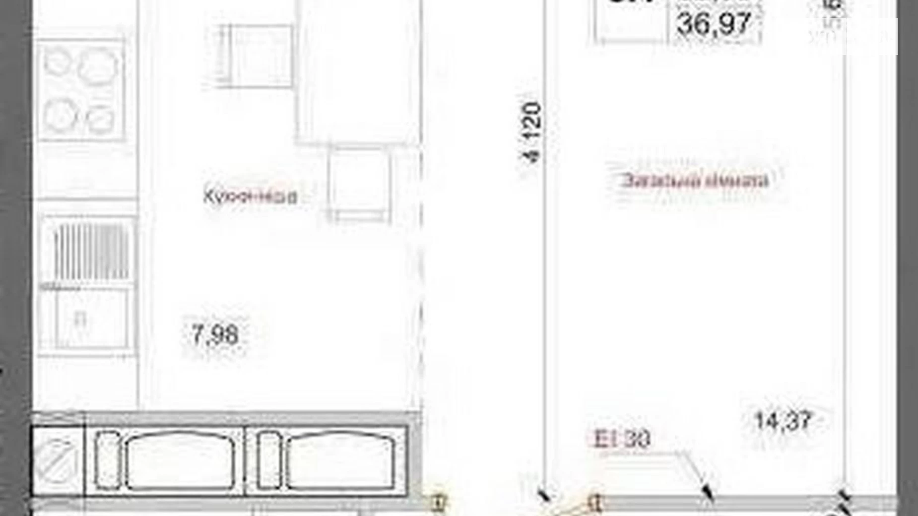 Продається 1-кімнатна квартира 37 кв. м у Коцюбинському, вул. Доківська, 14 - фото 4