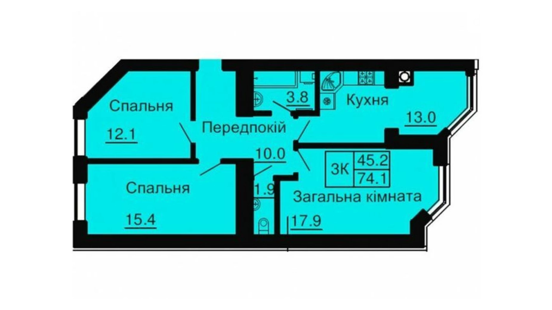 Продается 3-комнатная квартира 74 кв. м в Киеве, ул. Садовая, 2А - фото 3