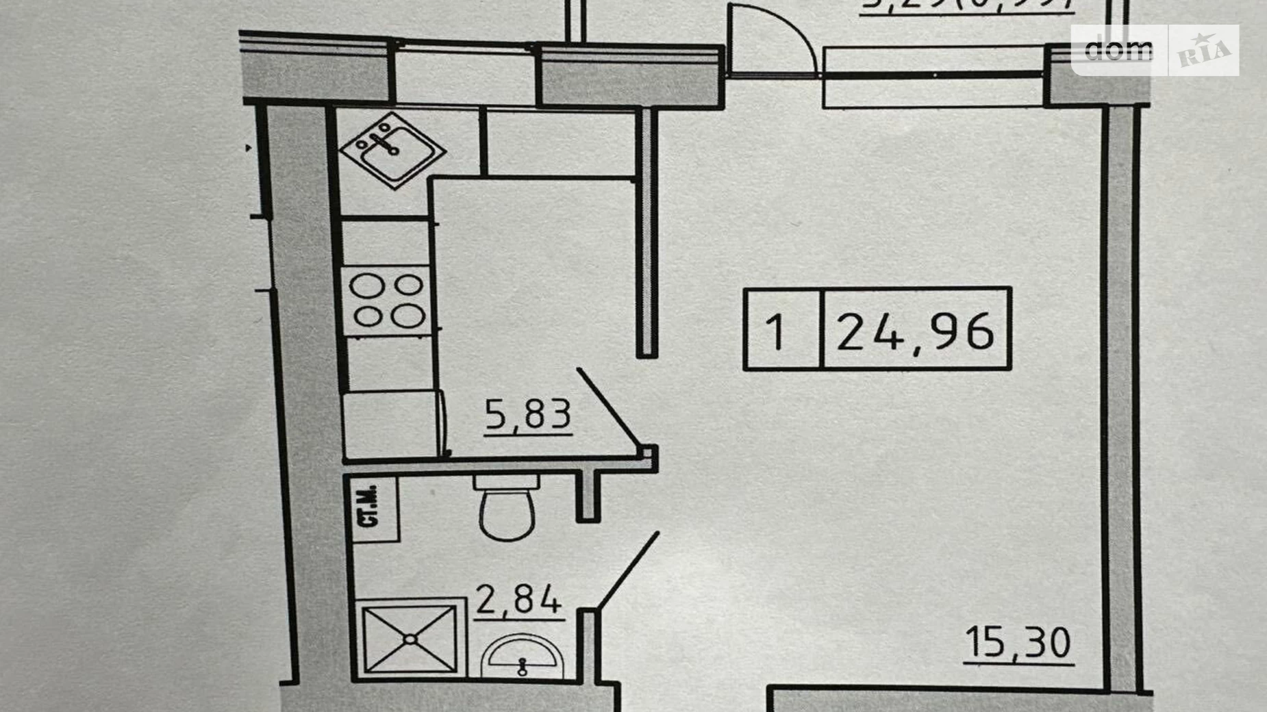 Продається 1-кімнатна квартира 25 кв. м у Авангарді, вул. Василя Спрейса, 16 - фото 4