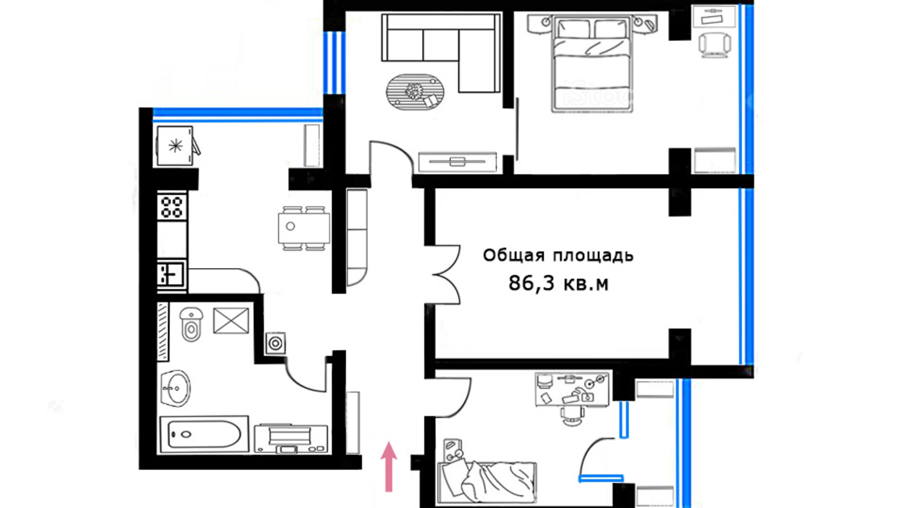 Продается 4-комнатная квартира 86.3 кв. м в Киеве, ул. Александра Кошица, 9 - фото 2