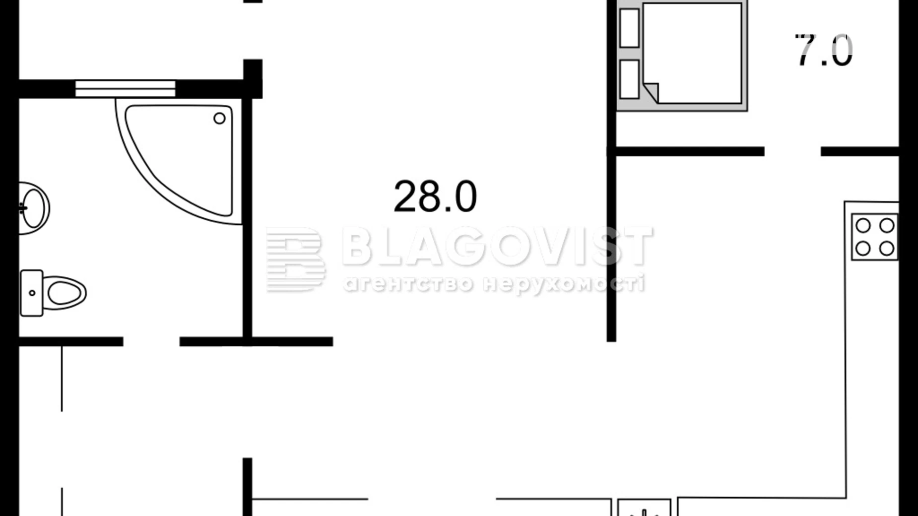 Продается 1-комнатная квартира 44 кв. м в Киеве, ул. Нагорная, 16 - фото 2