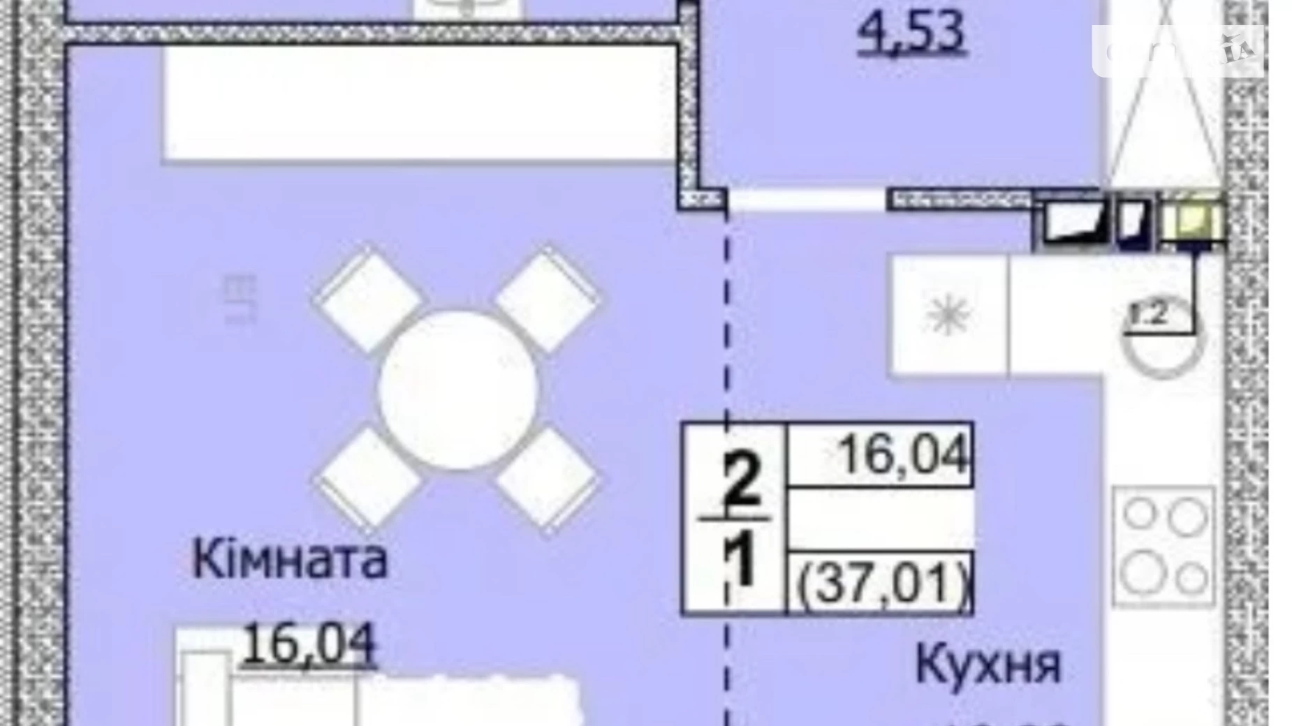Продается 1-комнатная квартира 37 кв. м в Гостомеле, ул. Свято-Покровская(Ленина), 73 - фото 4