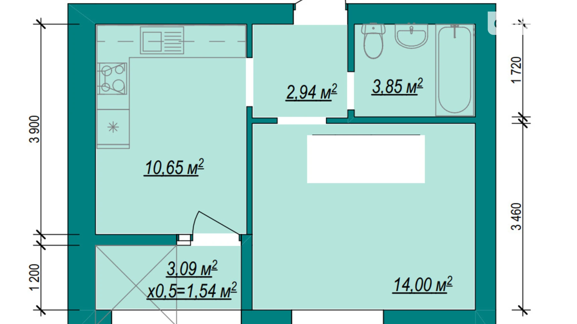 Продается 1-комнатная квартира 35.2 кв. м в Ирпене, вул. Соборная(ІІІ Интернационала), 2К/4 - фото 4