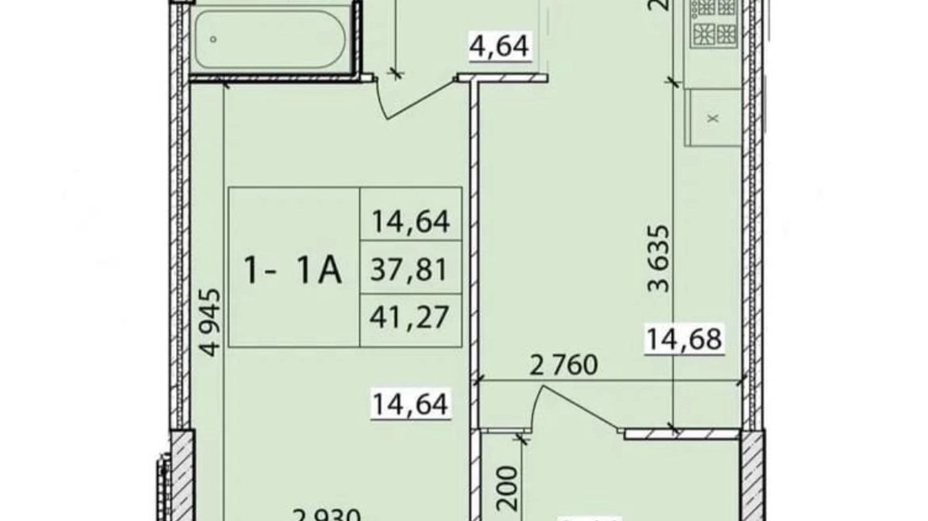 Продается 1-комнатная квартира 42 кв. м в Чернигове - фото 5