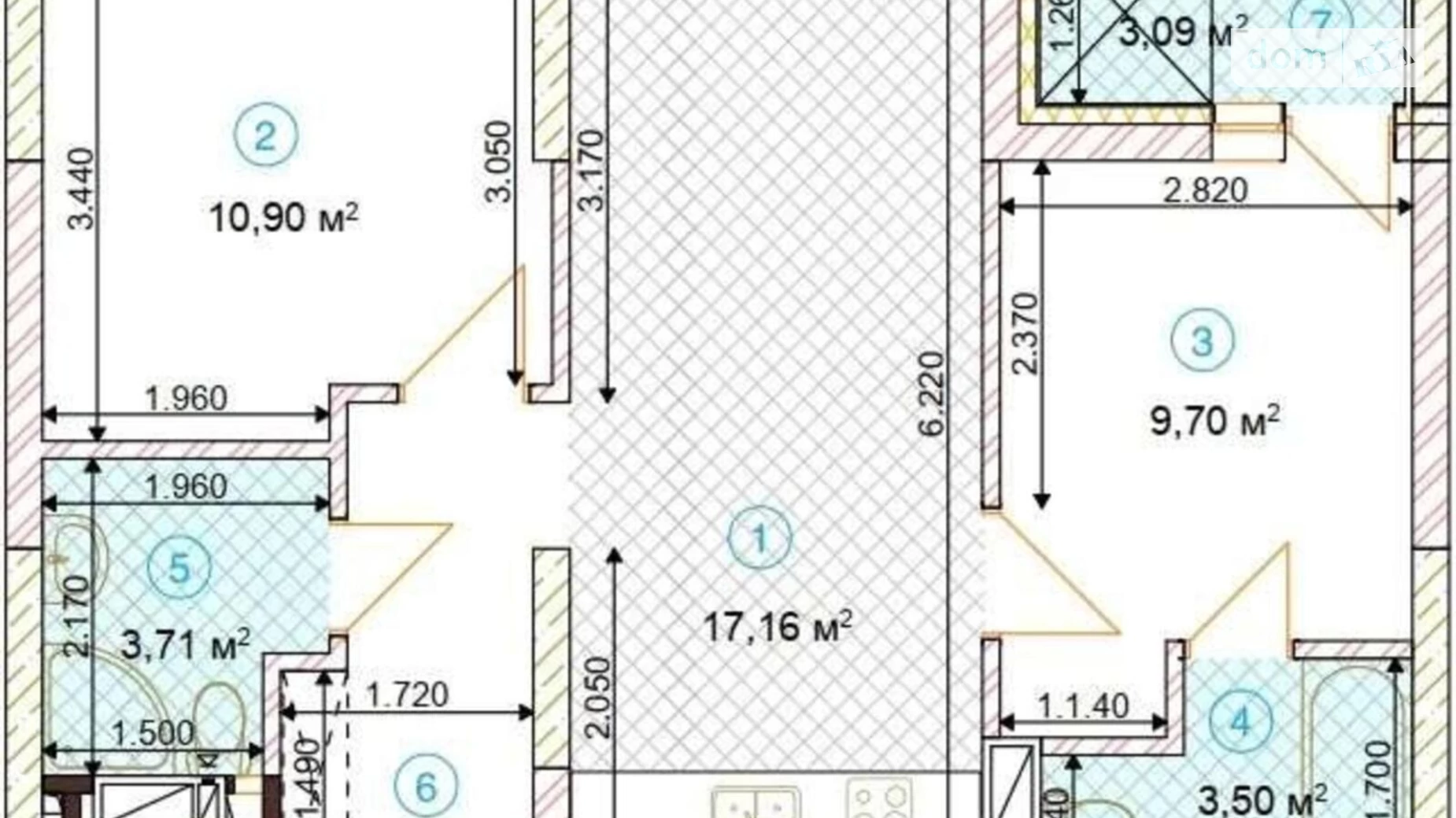 Продається 2-кімнатна квартира 54 кв. м у Києві, вул. Святослава Хороброго, 3 - фото 3