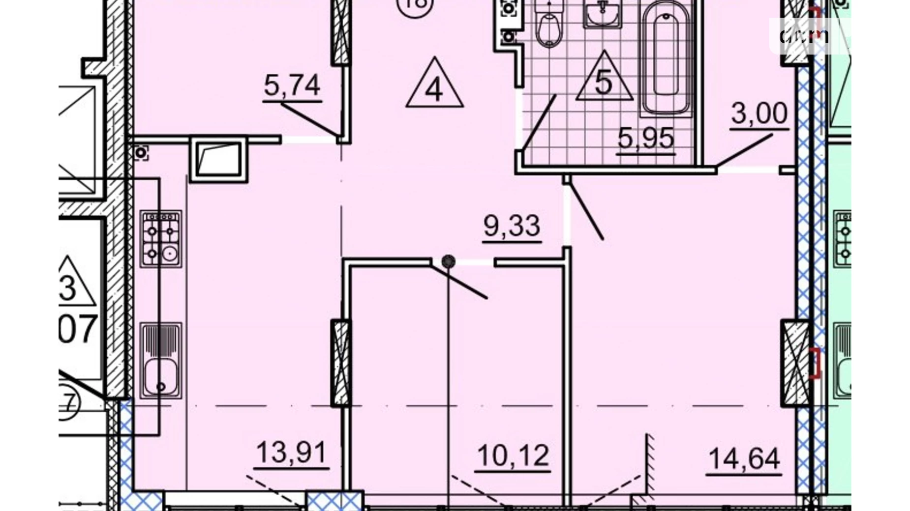 Продается 2-комнатная квартира 65.1 кв. м в Днепре, ул. Вернадского Владимира, 35Н - фото 3
