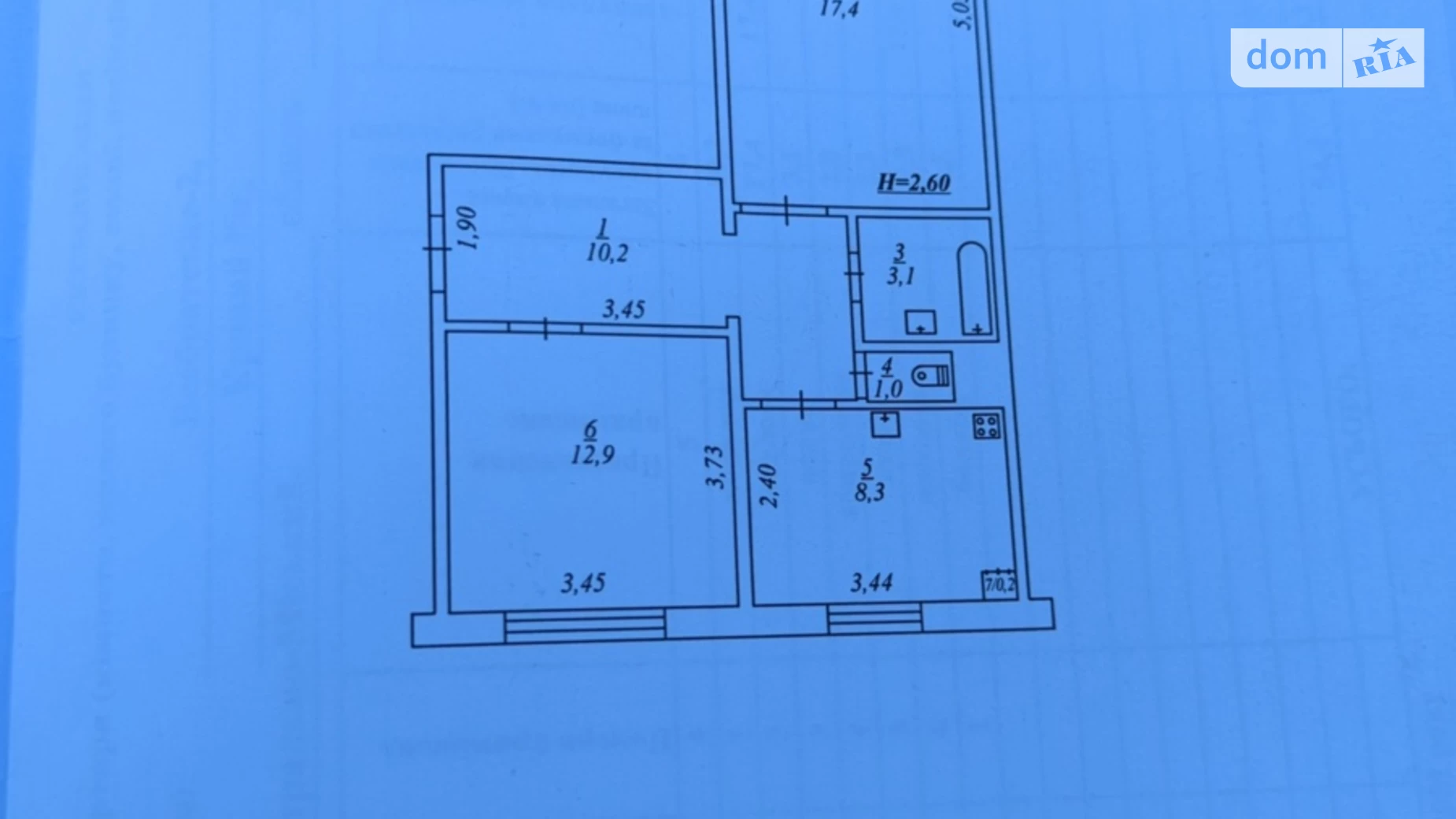 Продается 2-комнатная квартира 54.4 кв. м в Кривом Роге, мкр. Всебратское-2, 47 - фото 2