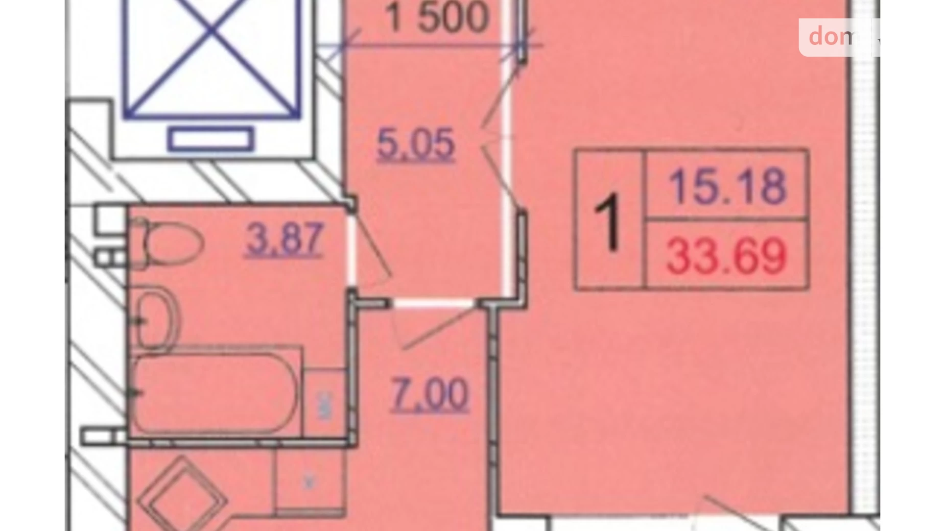 Продается 1-комнатная квартира 36.8 кв. м в Хмельницком, ул. Панаса Мирного, 18/2 - фото 2