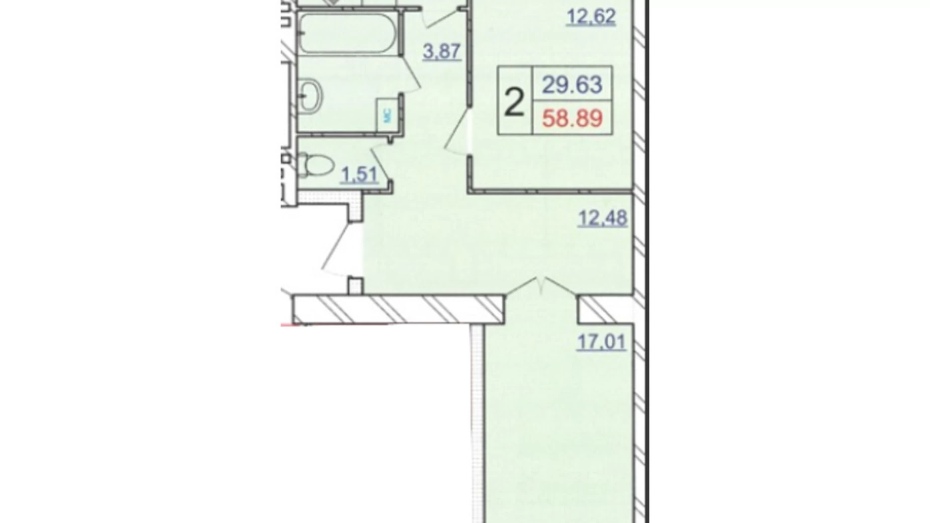 Продається 2-кімнатна квартира 59.8 кв. м у Хмельницькому, вул. Панаса Мирного, 18/2 - фото 3
