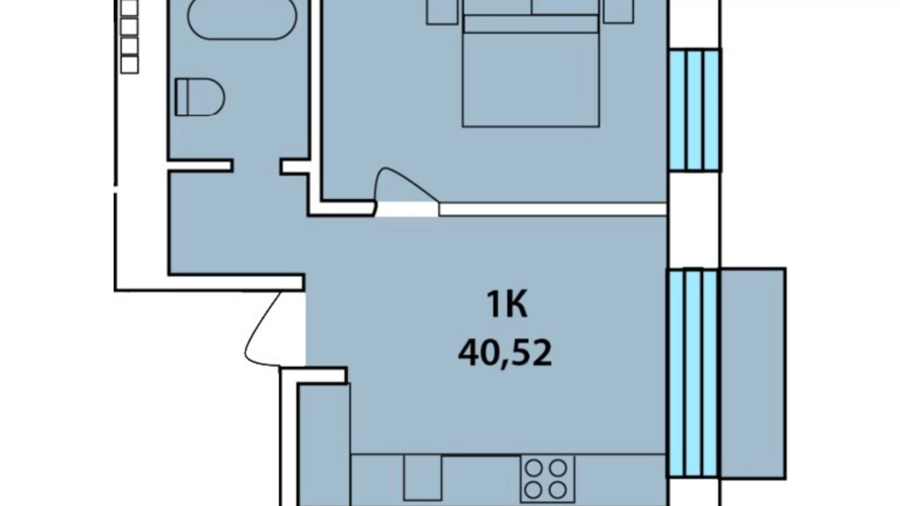 Продается 1-комнатная квартира 40.52 кв. м в Ивано-Франковске, ул. Урожайная, 7А - фото 2